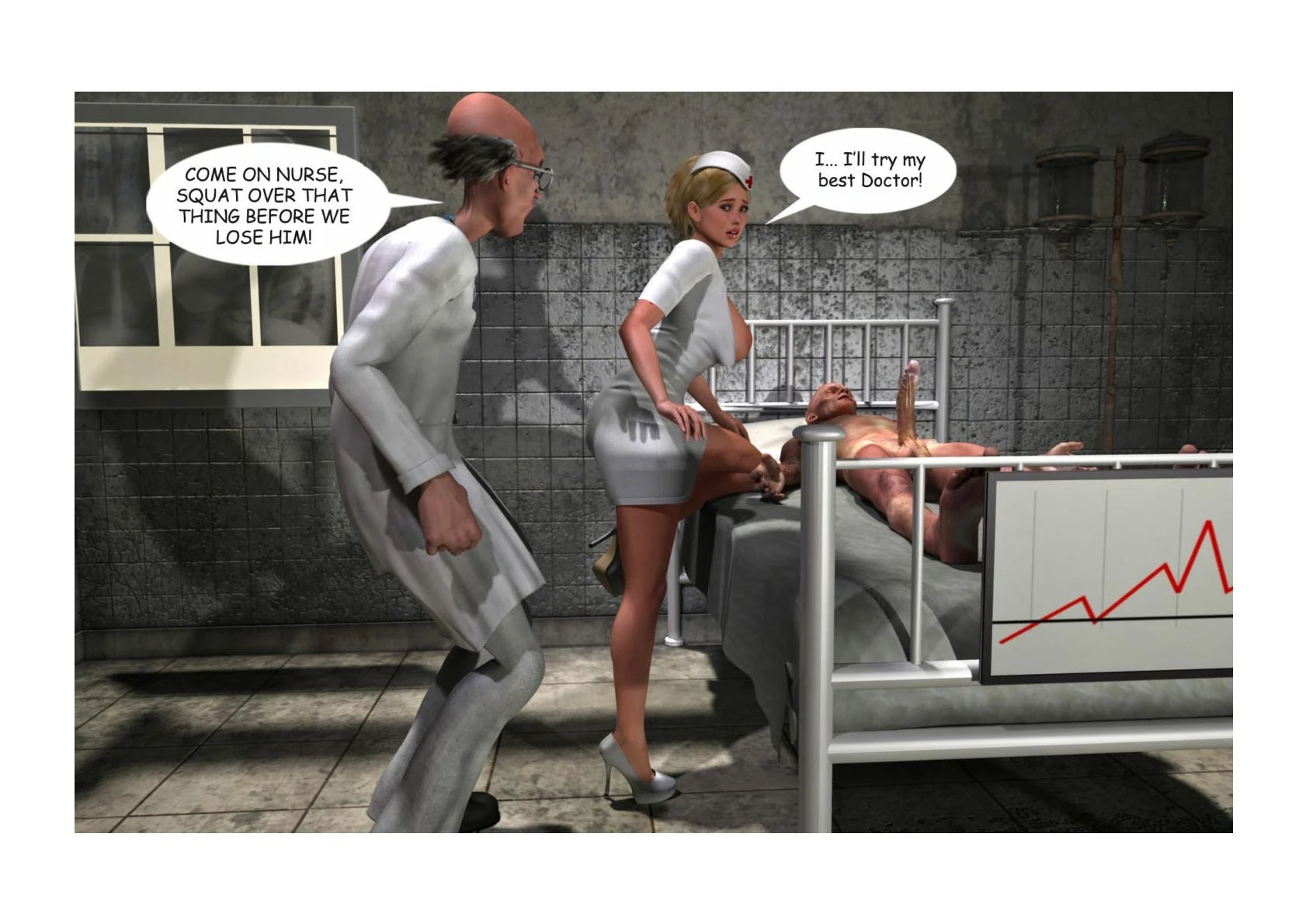 Holly's Freaky Encounters - Night Shift Nurse porn comic picture 52