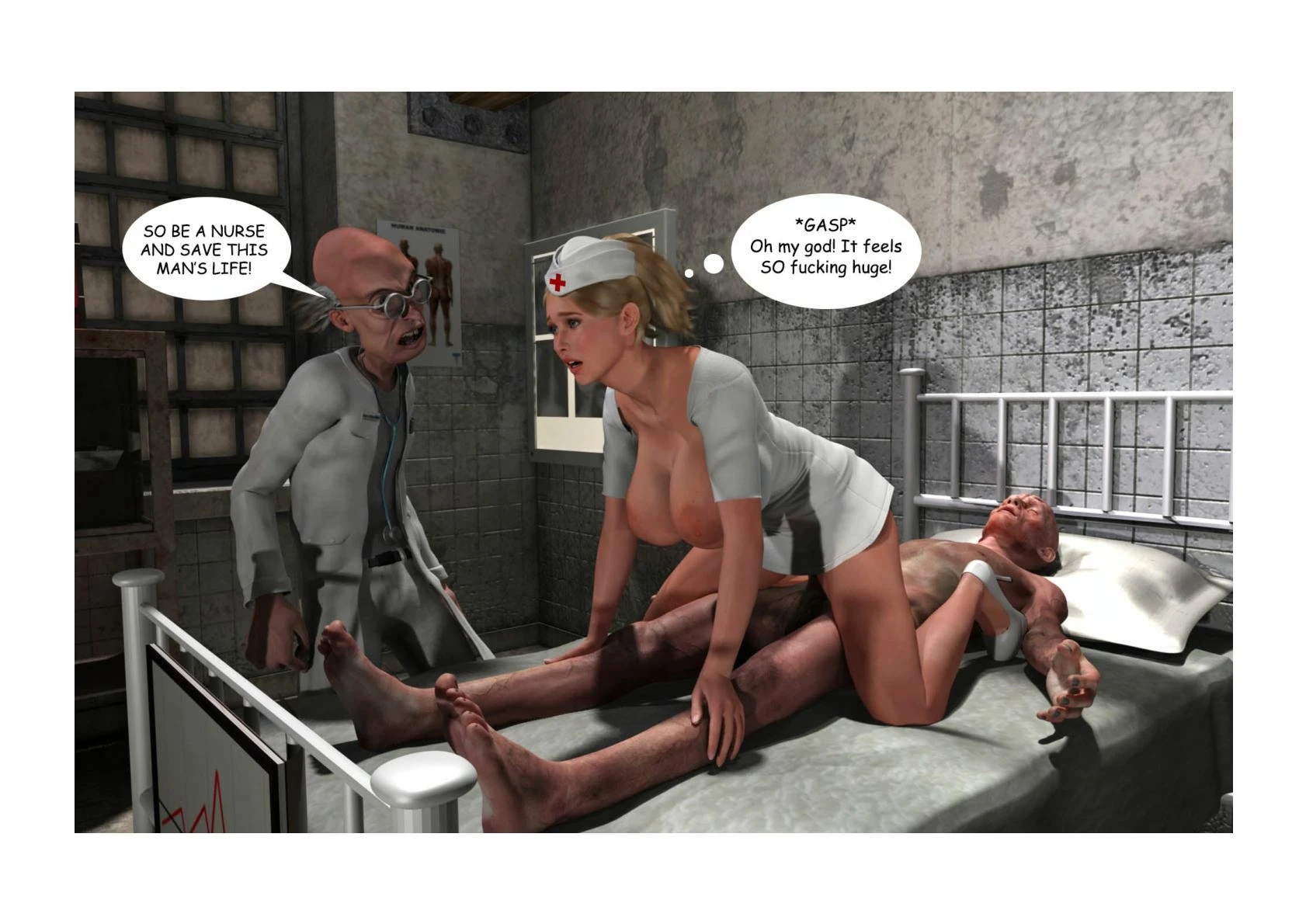 Holly's Freaky Encounters - Night Shift Nurse porn comic picture 55