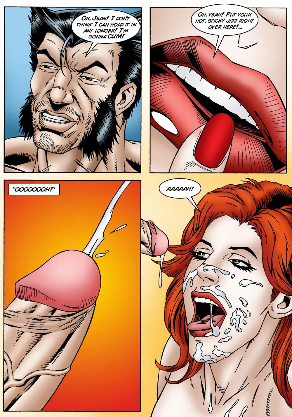 Jean Grey cheats on Scott Summers by fucking Logan porn comic picture 22