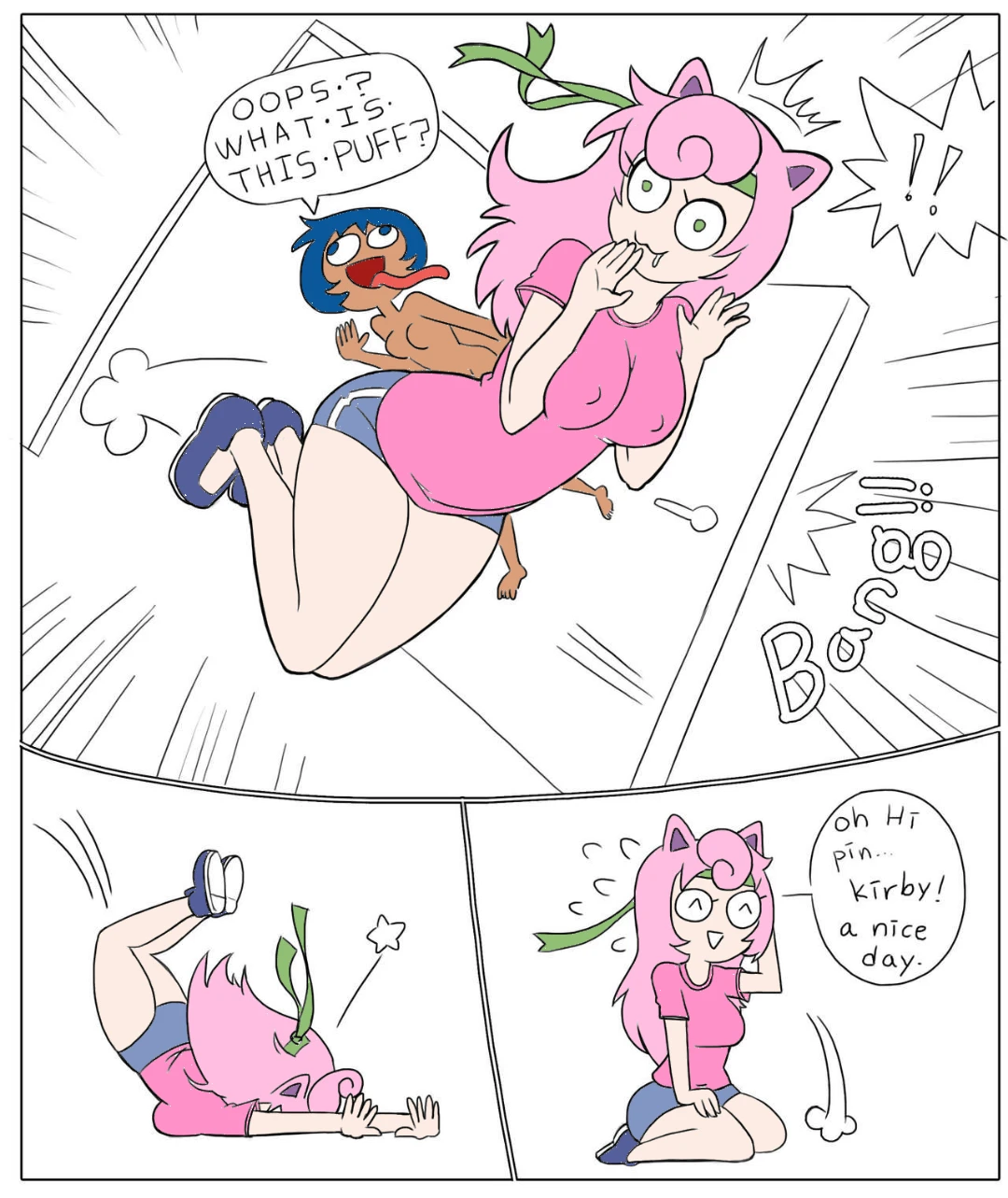 Kirby vs Jigglypuff (somewhat colorized. . .) porn comic picture 10