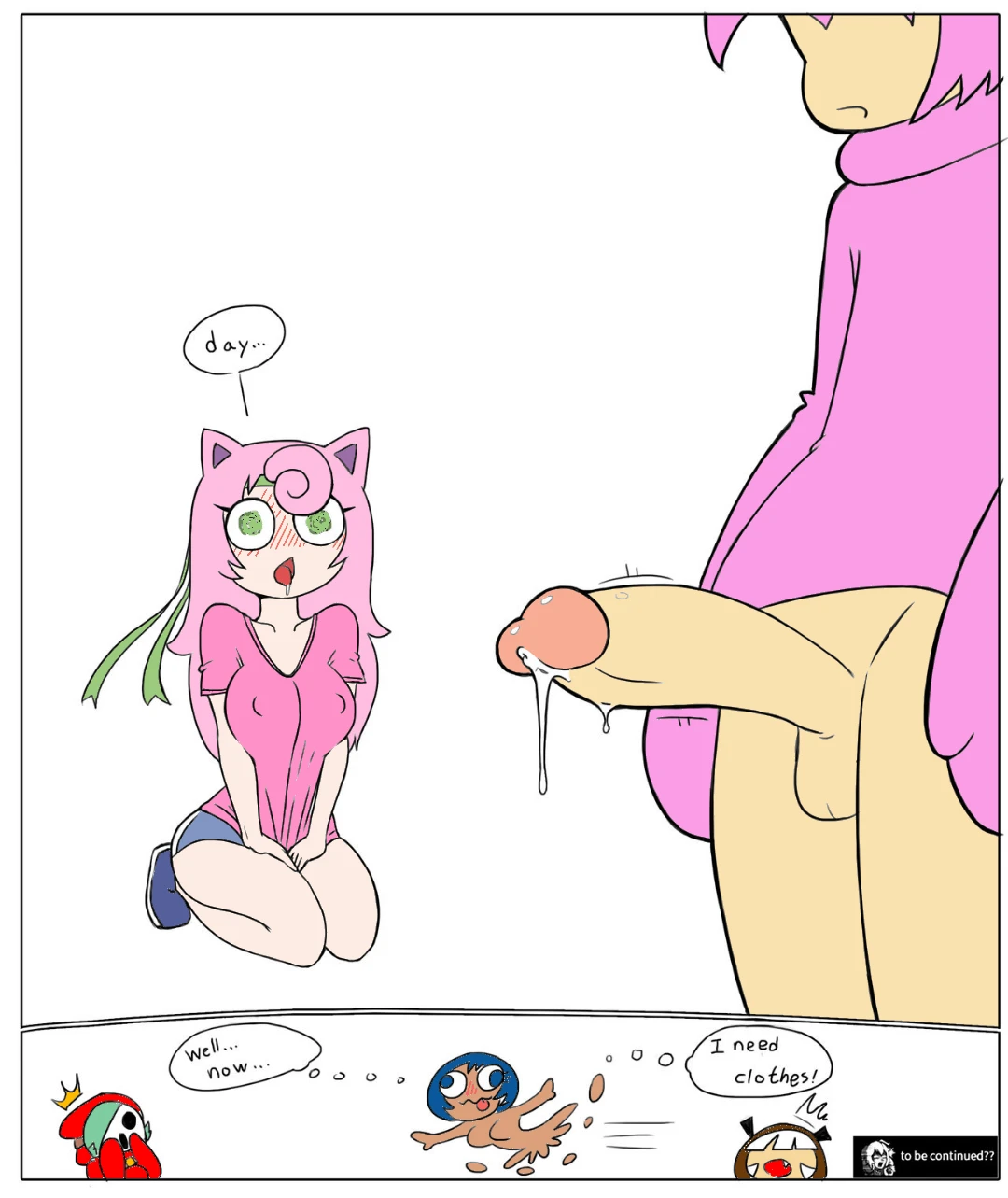 Kirby vs Jigglypuff (somewhat colorized. . .) porn comic picture 11