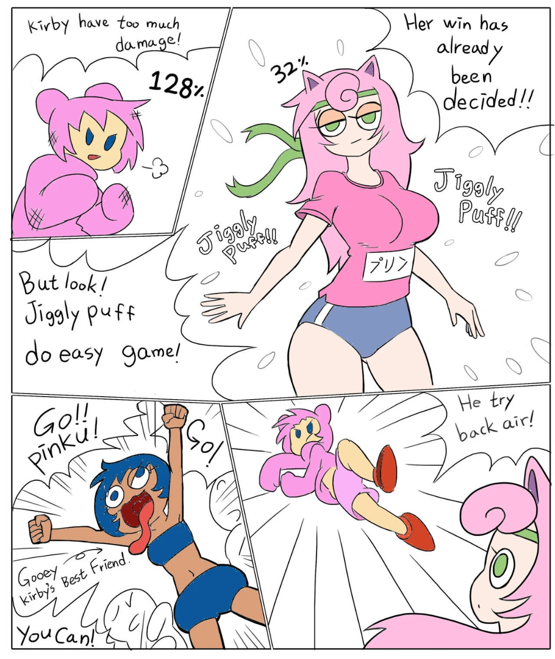 Kirby vs Jigglypuff (somewhat colorized. . .) porn comic picture 2