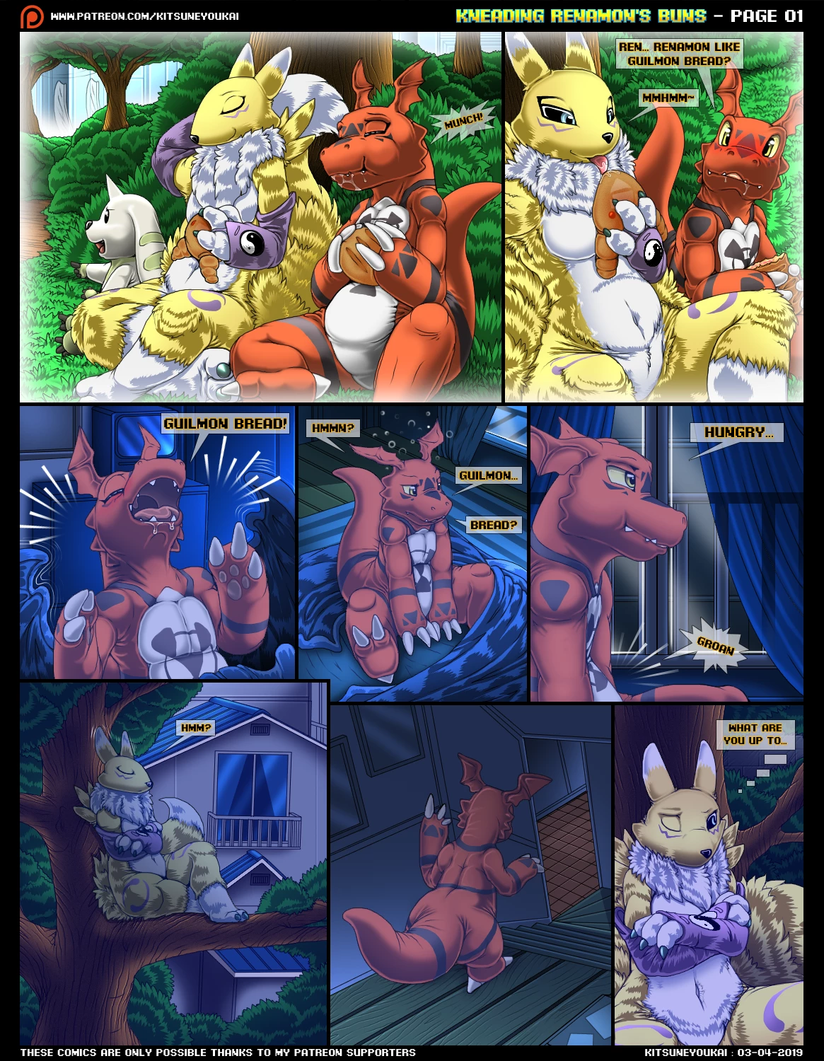 Kneading Renamon's Buns porn comic picture 1