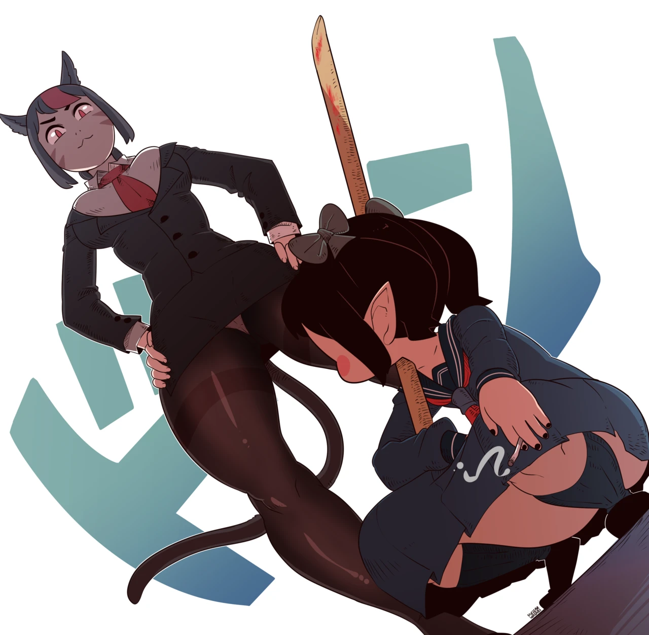 Lalafell vs Miqo'te porn comic picture 1