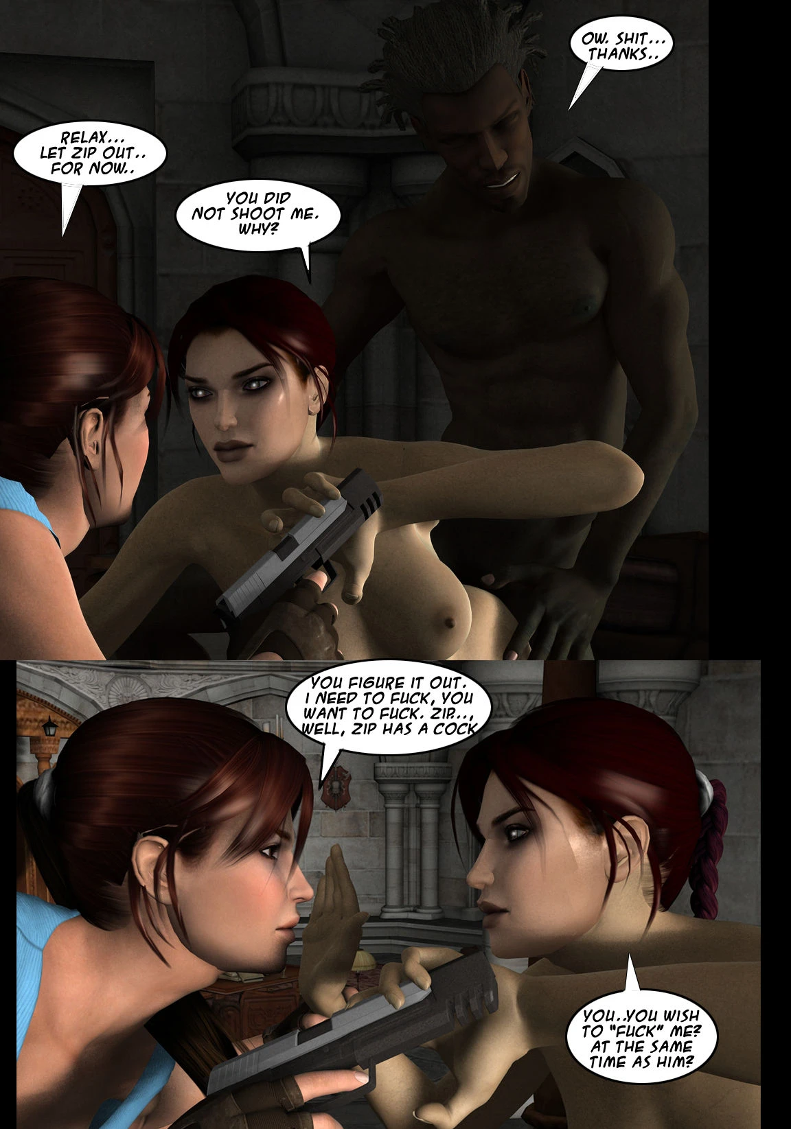Lara Croft and Doppelganger porn comic picture 21