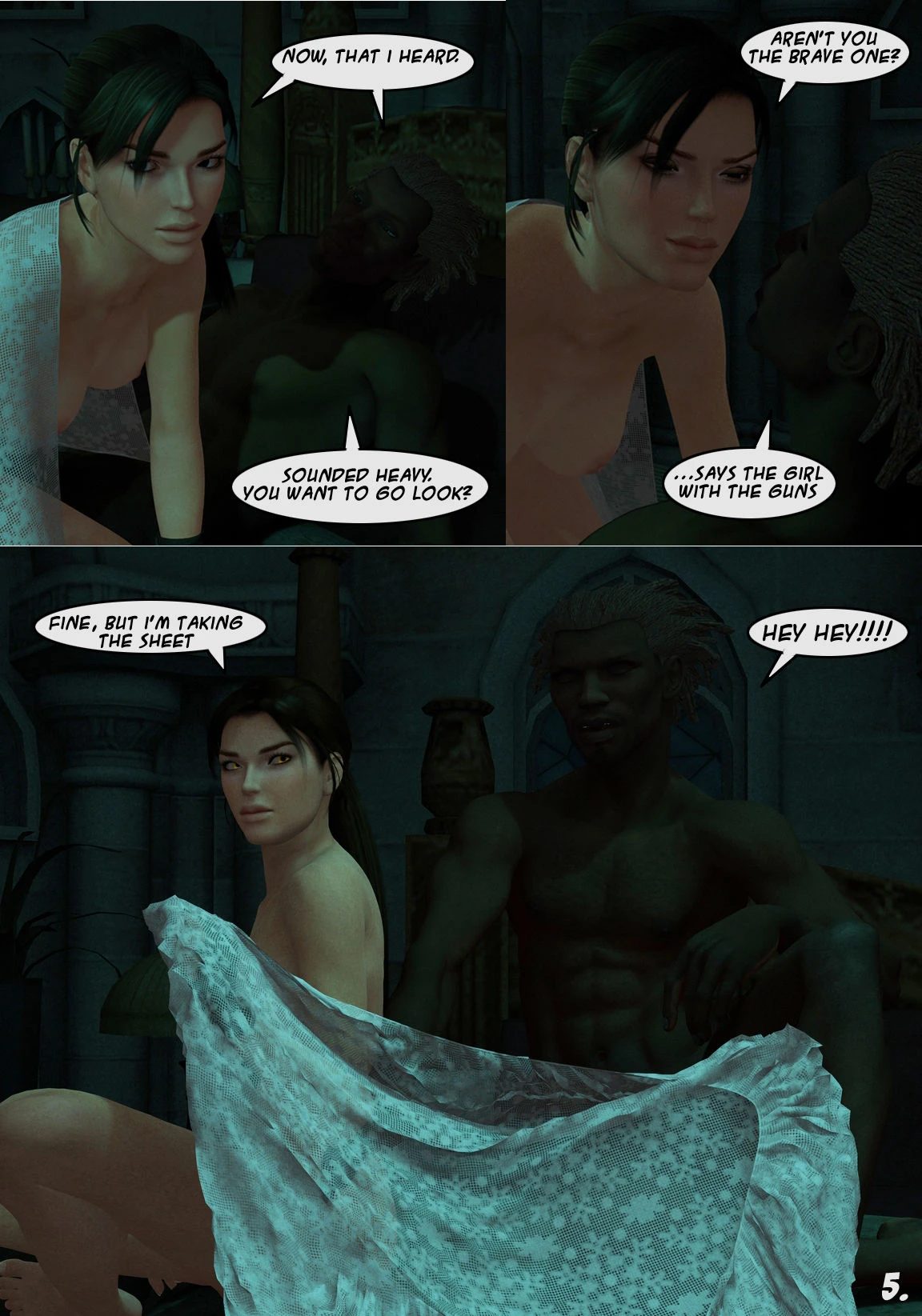 Lara Croft and Doppelganger porn comic picture 5