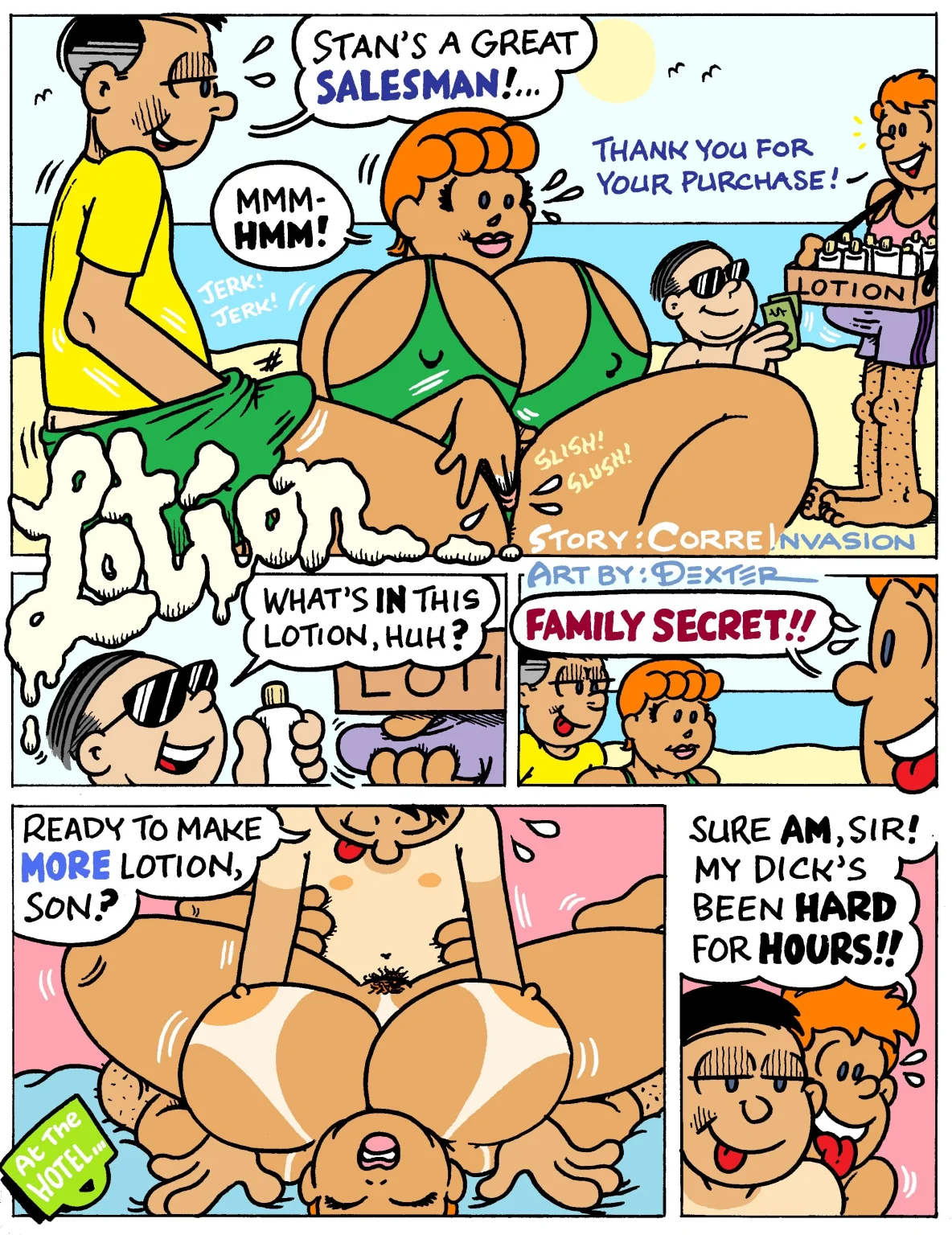 Lotion porn comic picture 1