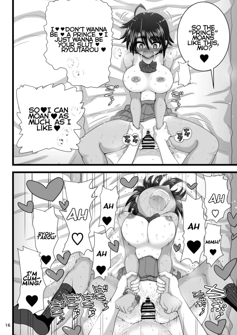 My childhood friend is the prince of an all-female school but she is a slut in front of me porn comic picture 16