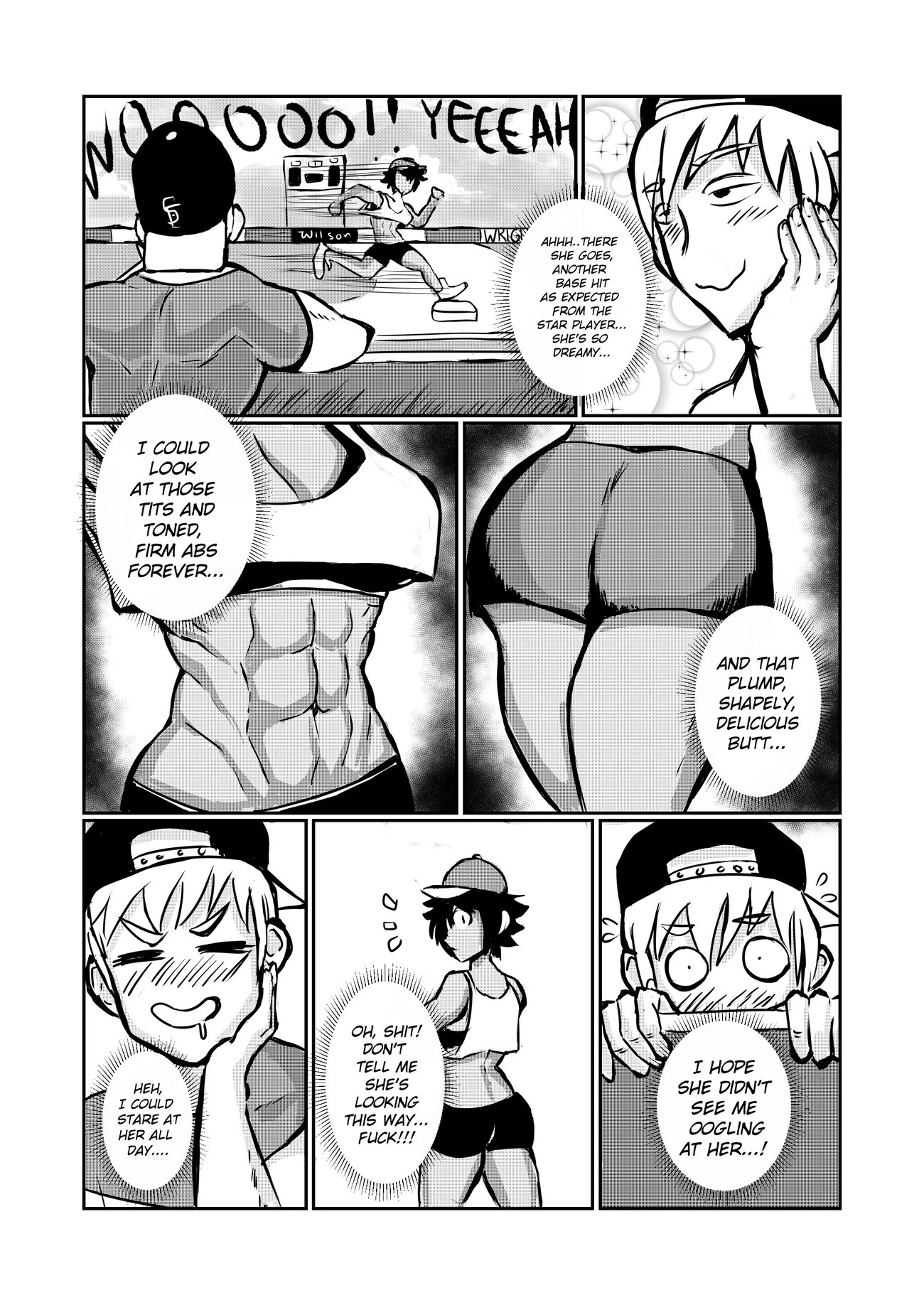 Night-time at the Dugout porn comic picture 2