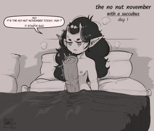No Nut November with a succubus porn comic picture 1