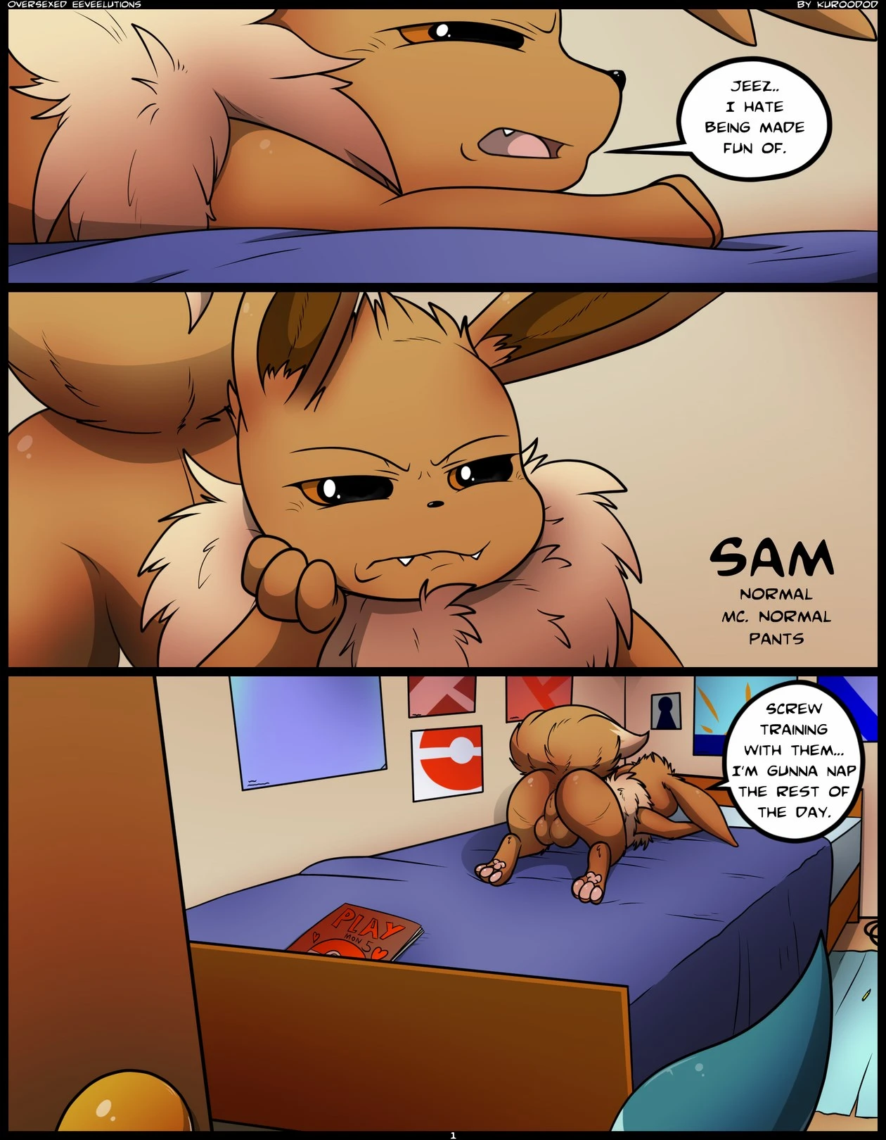 Oversexed Eeveelutions porn comic picture 1