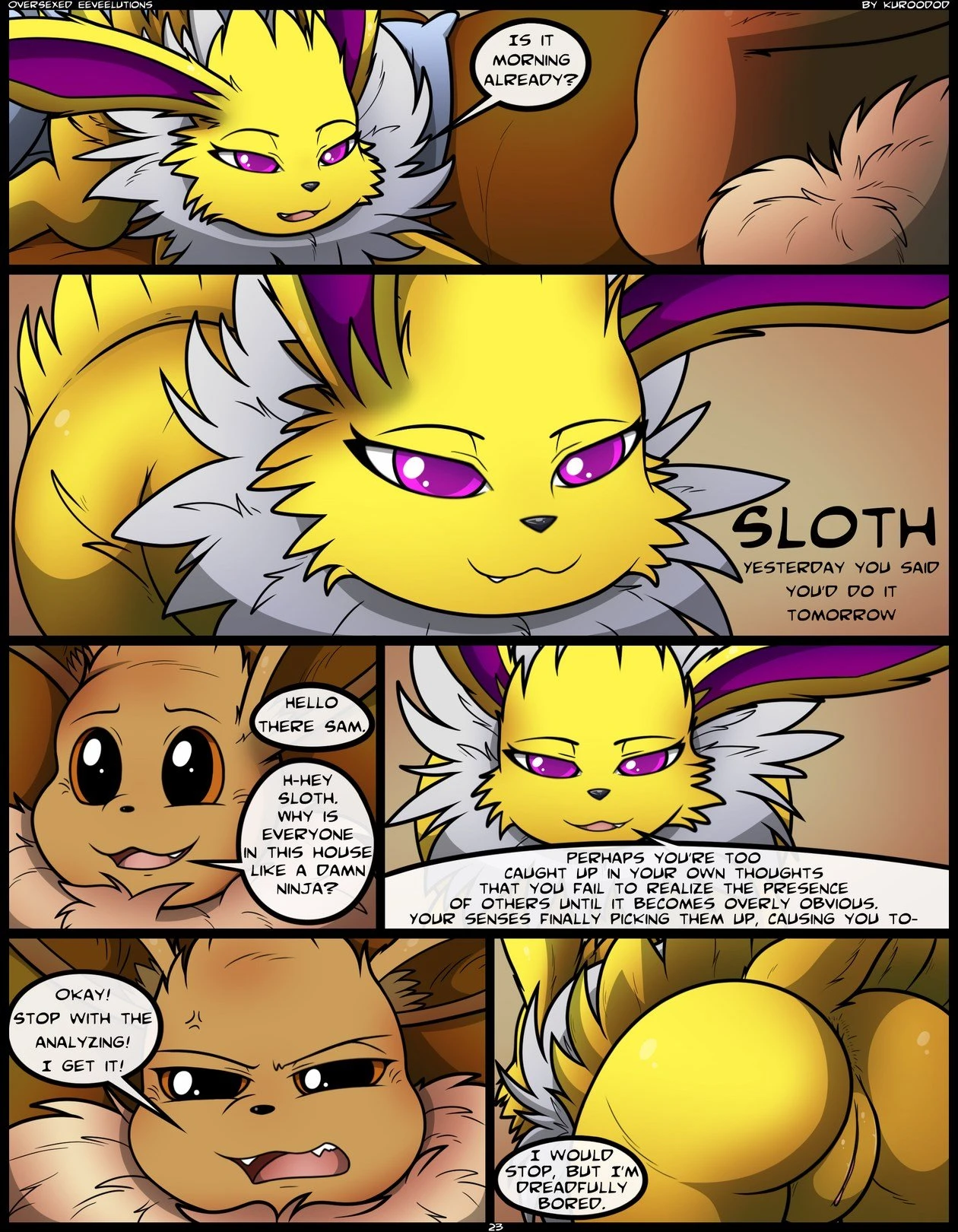 Oversexed Eeveelutions porn comic picture 23