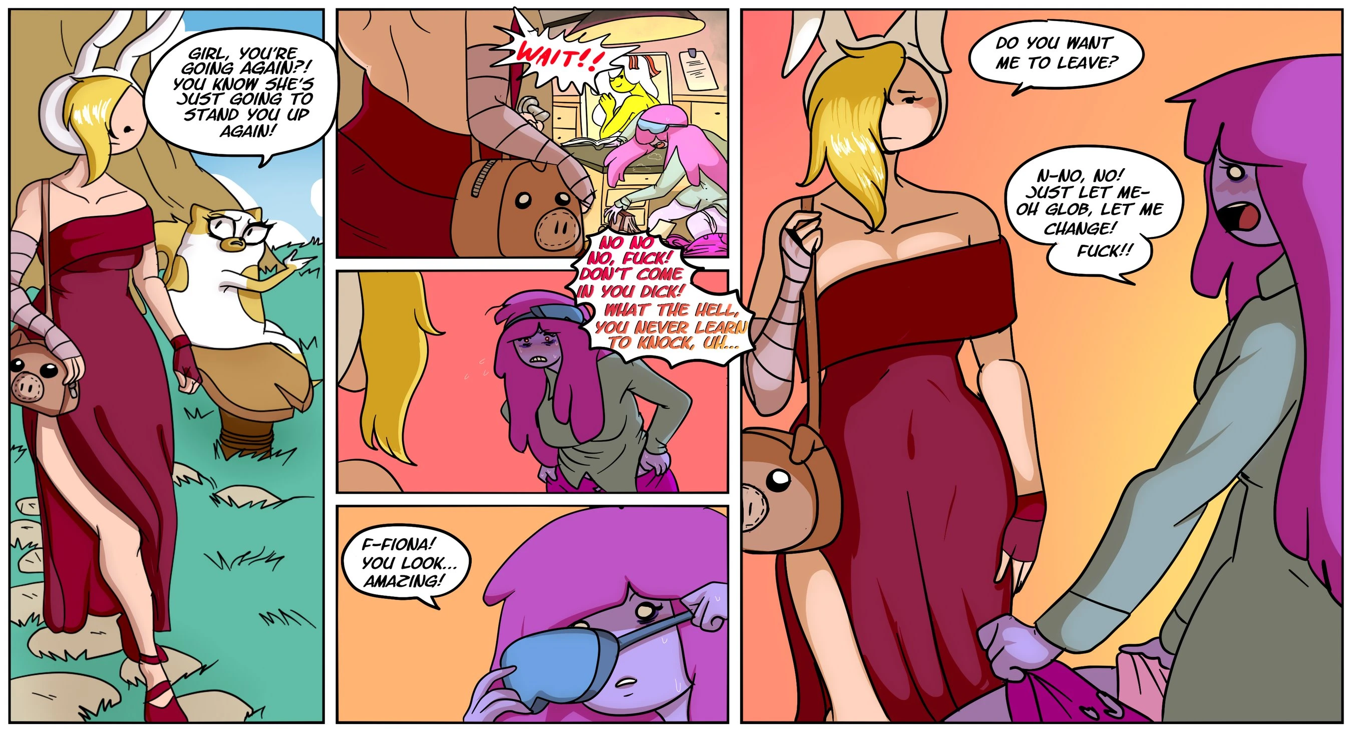 Princess Bubblegum and Fiona porn comic picture 2