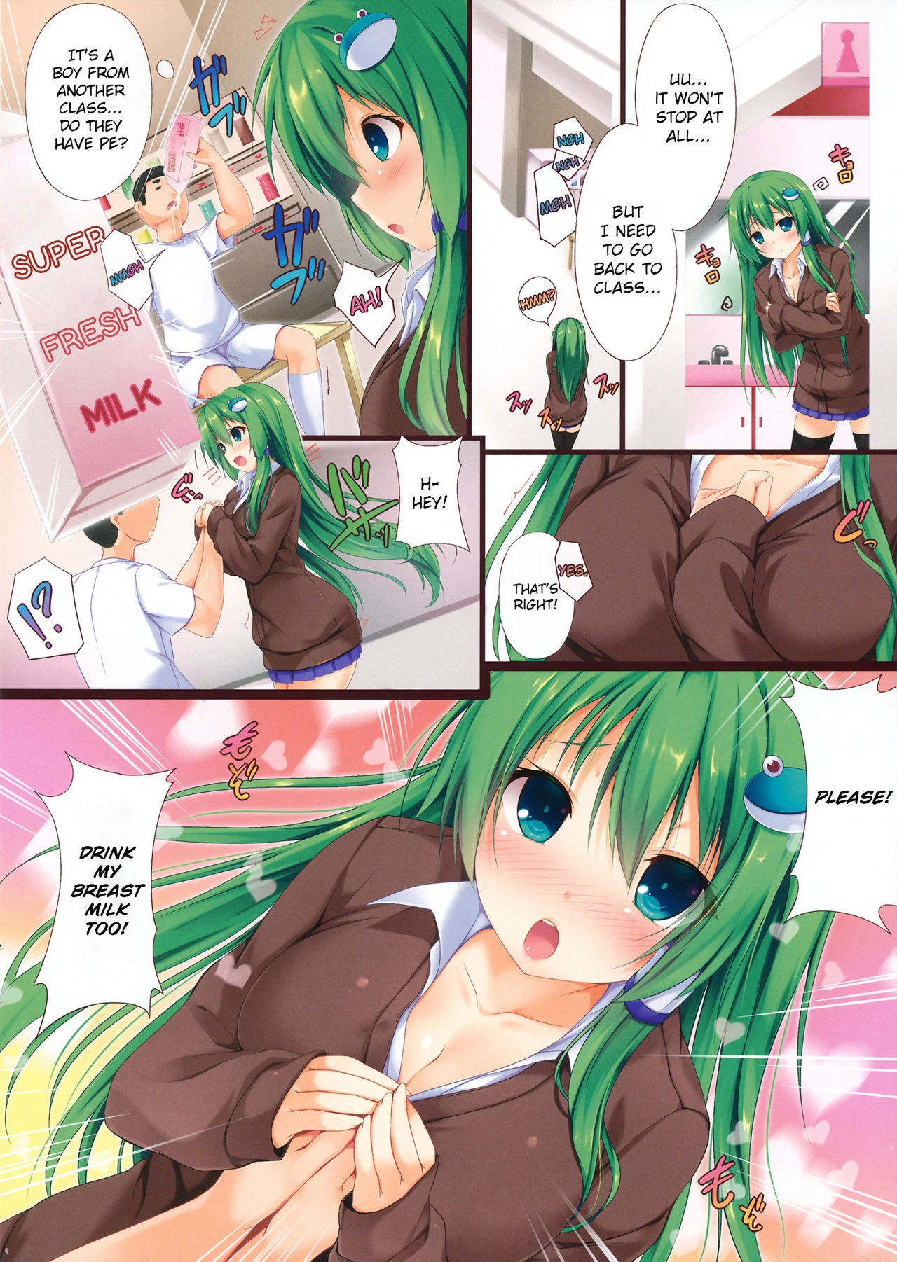 Sanae's Milk Won't Stop Flowing porn comic picture 3
