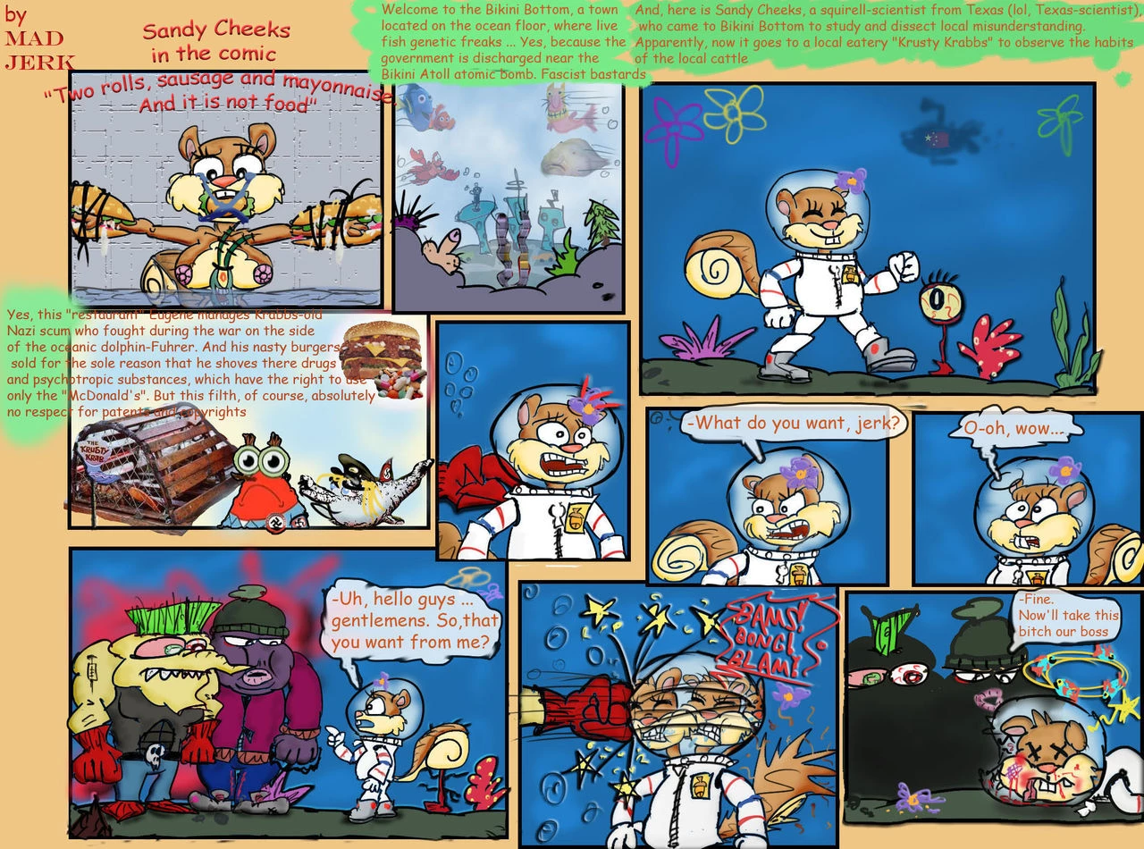 Sandy Cheeks fucked Plankton (Spongebob Squarepants) porn comic picture 1