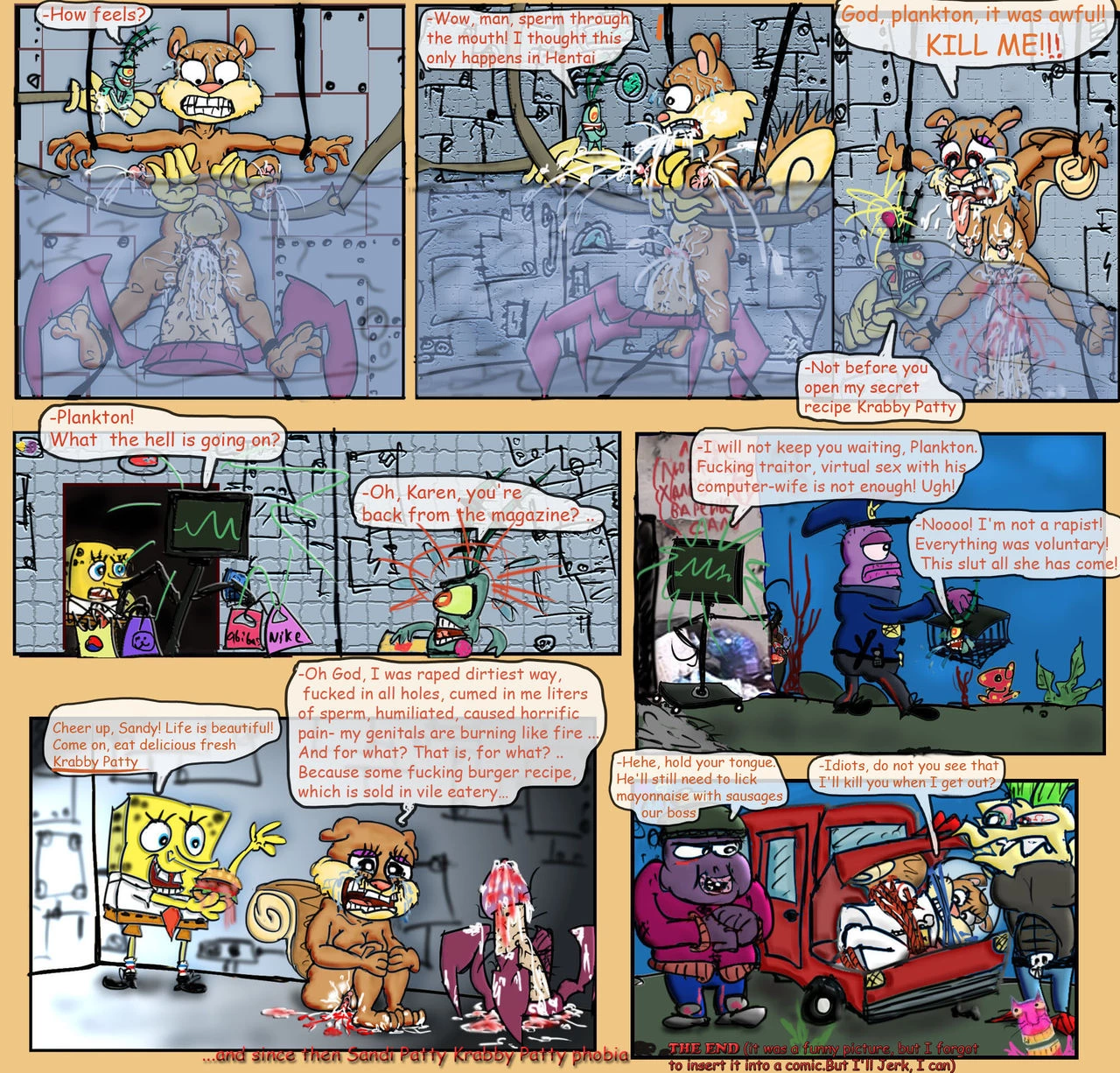 Sandy Cheeks fucked Plankton (Spongebob Squarepants) porn comic picture 7