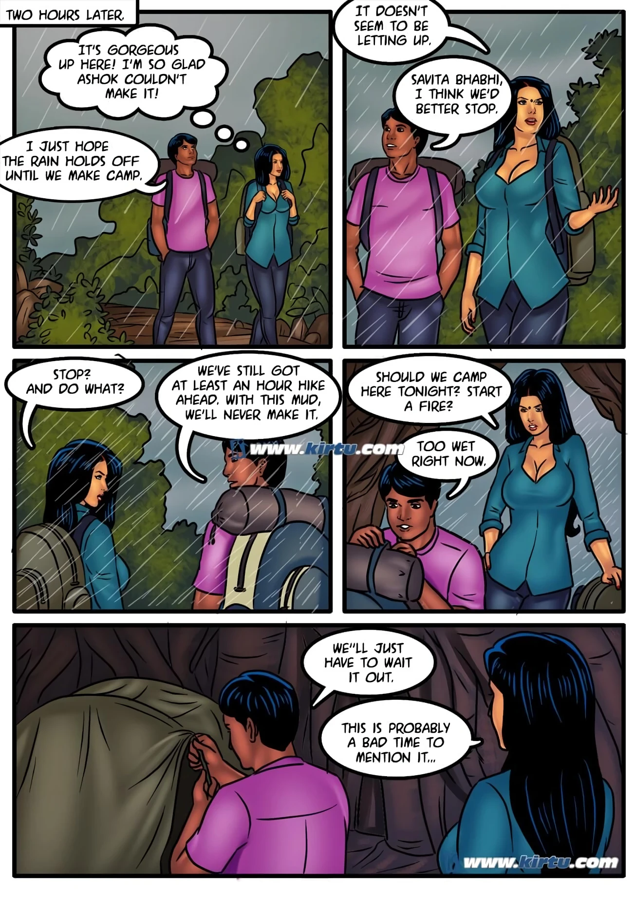 Savita bhabhi: Camping in the cold porn comic picture 9