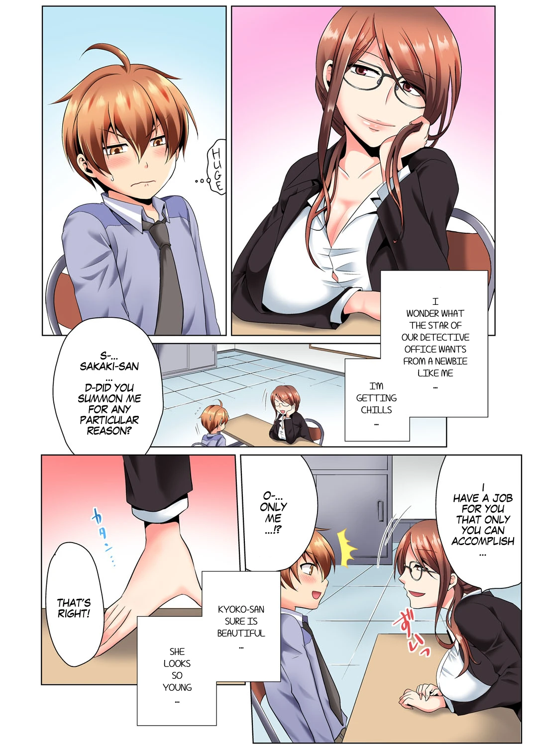 Sexy Undercover Investigation! Don't spread it too much! Lewd TS Physical Examination porn comic picture 2