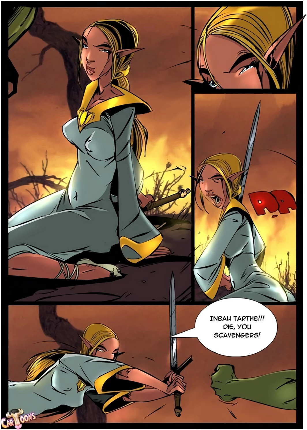 Shemale Orc Fucking Elf porn comic picture 3