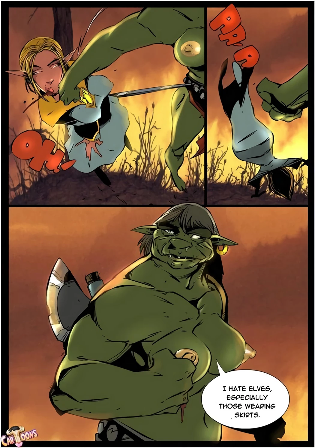 Shemale Orc Fucking Elf porn comic picture 4