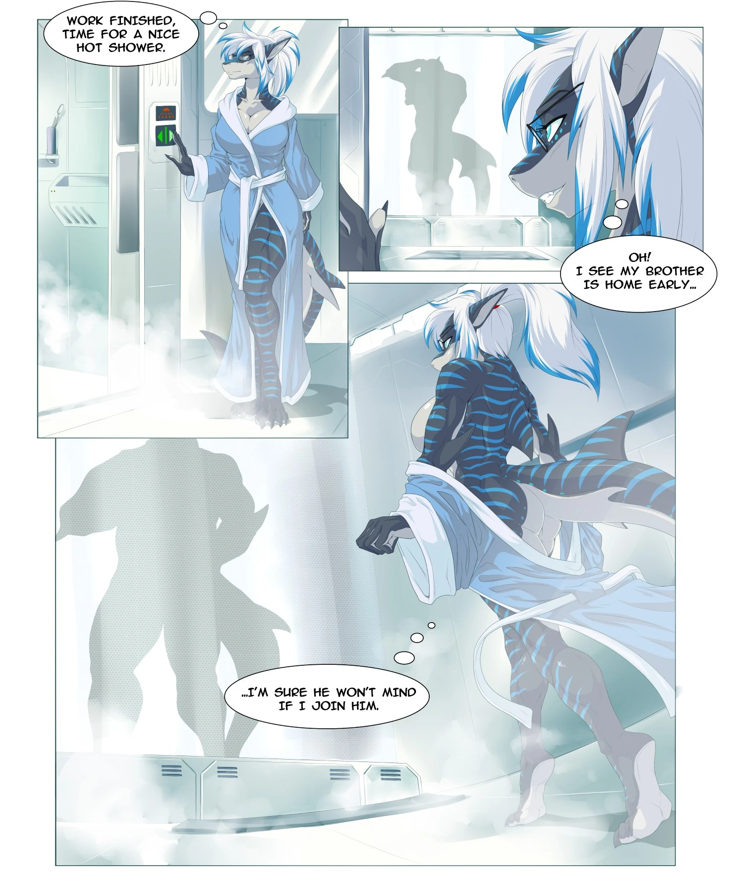 Siblings Shower porn comic picture 1