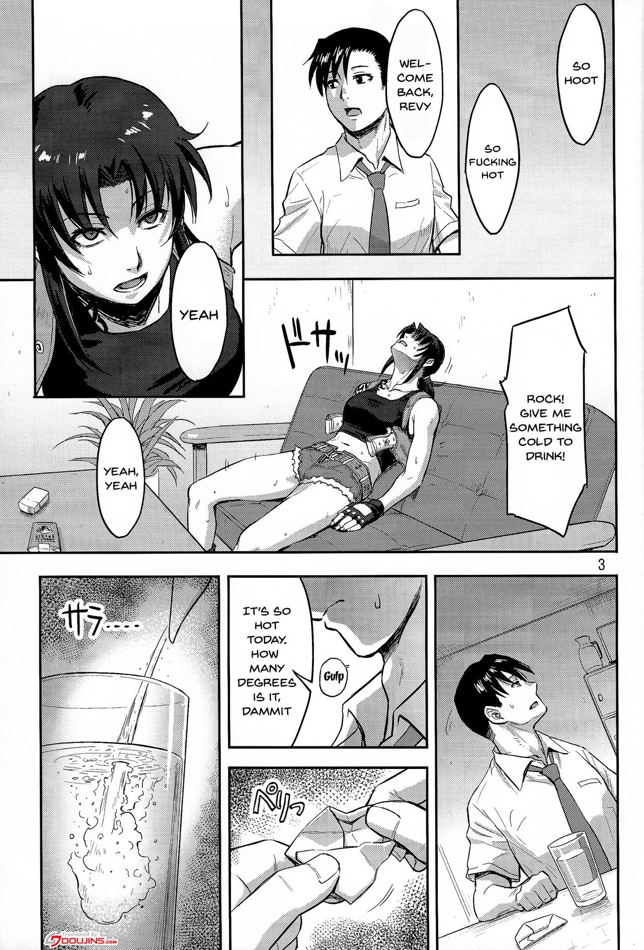 Sleeping Revy porn comic picture 2