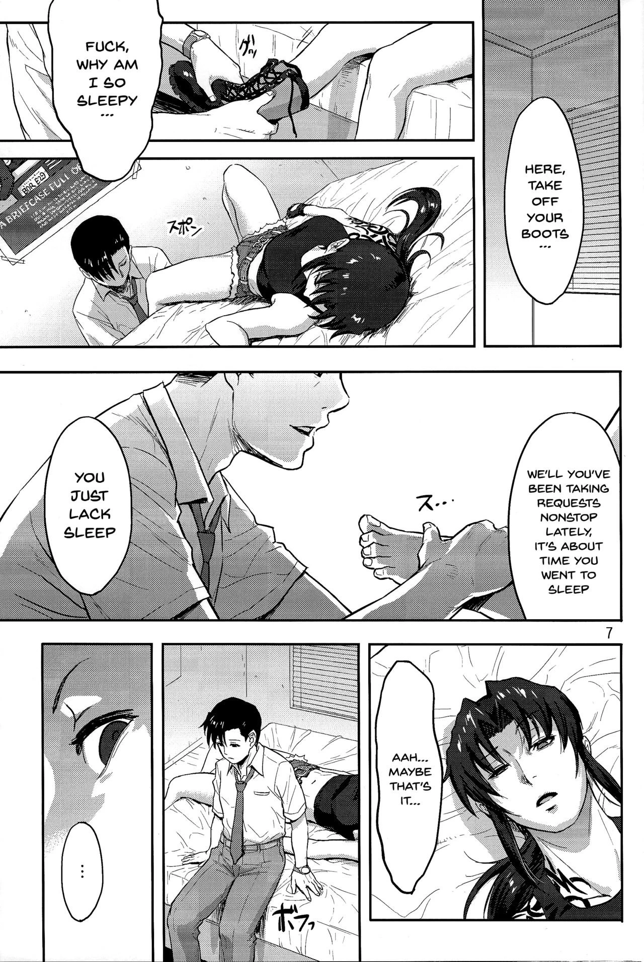 Sleeping Revy porn comic picture 6