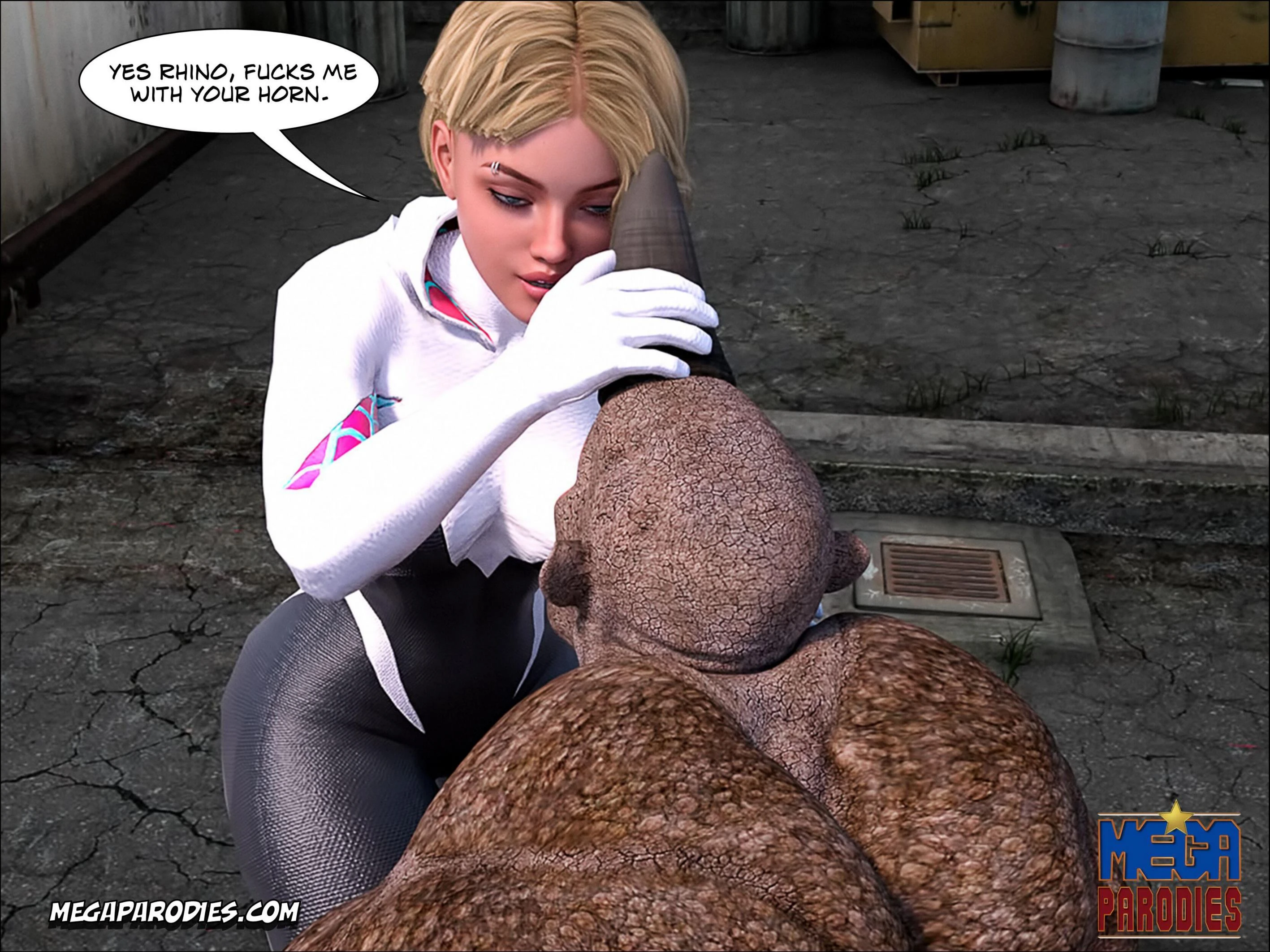 Spider Gwen x Rhino part 2 porn comic picture 28