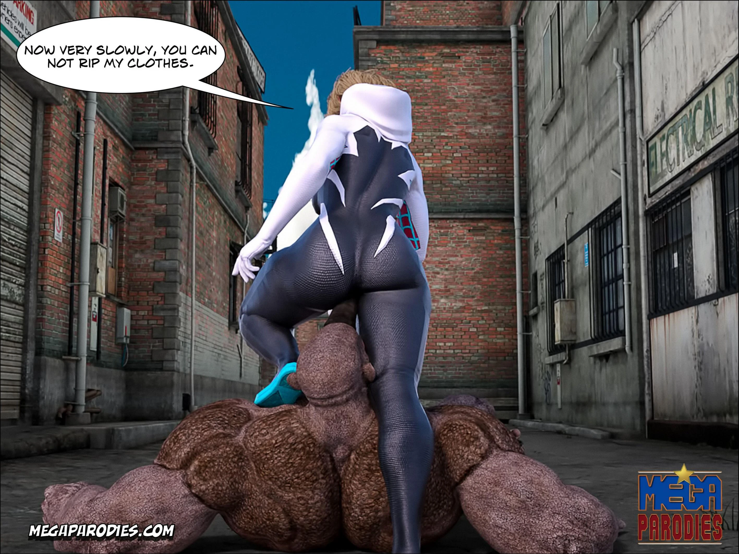 Spider Gwen x Rhino part 2 porn comic picture 35
