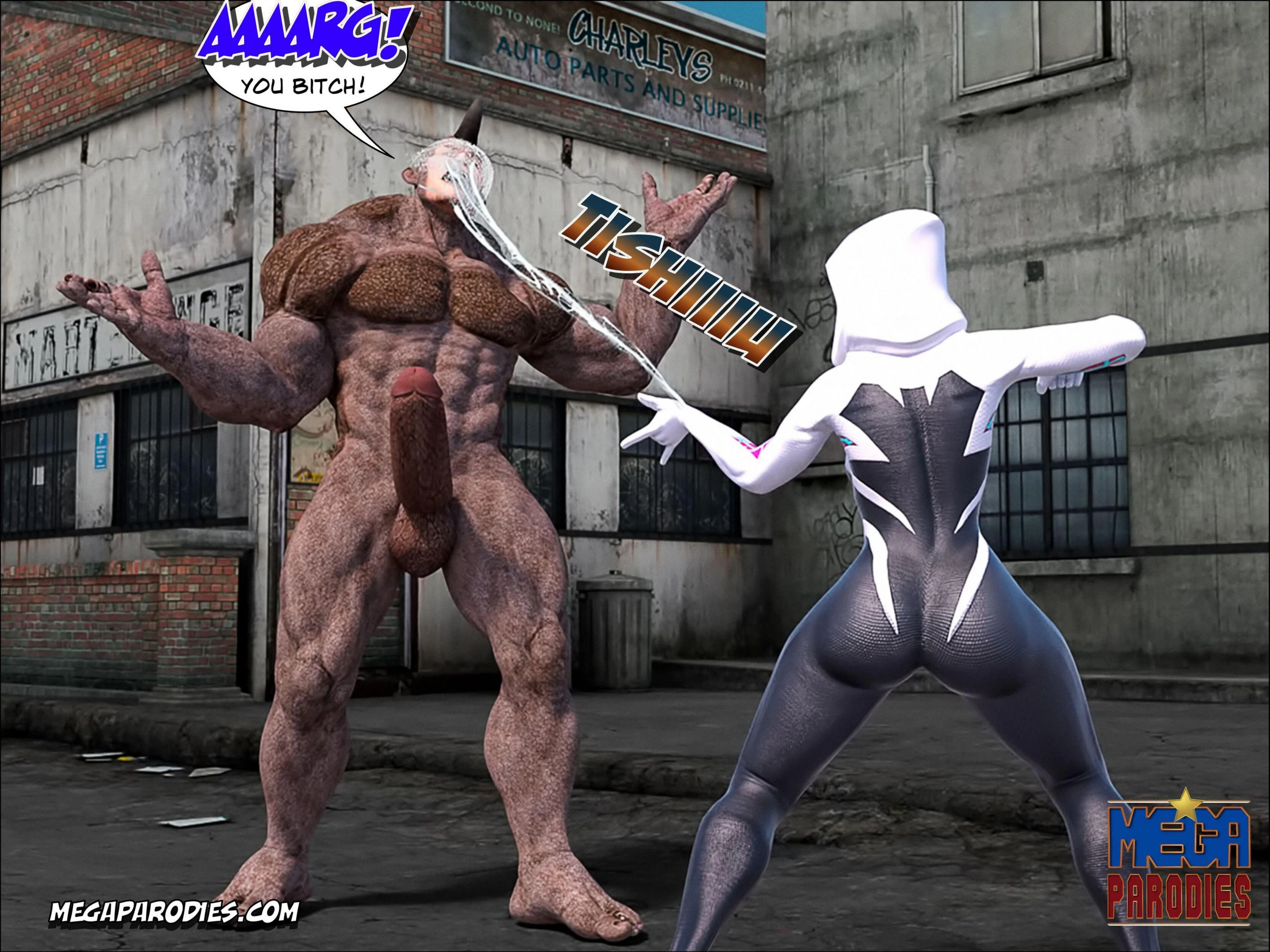 Spider Gwen x Rhino part 2 porn comic picture 9