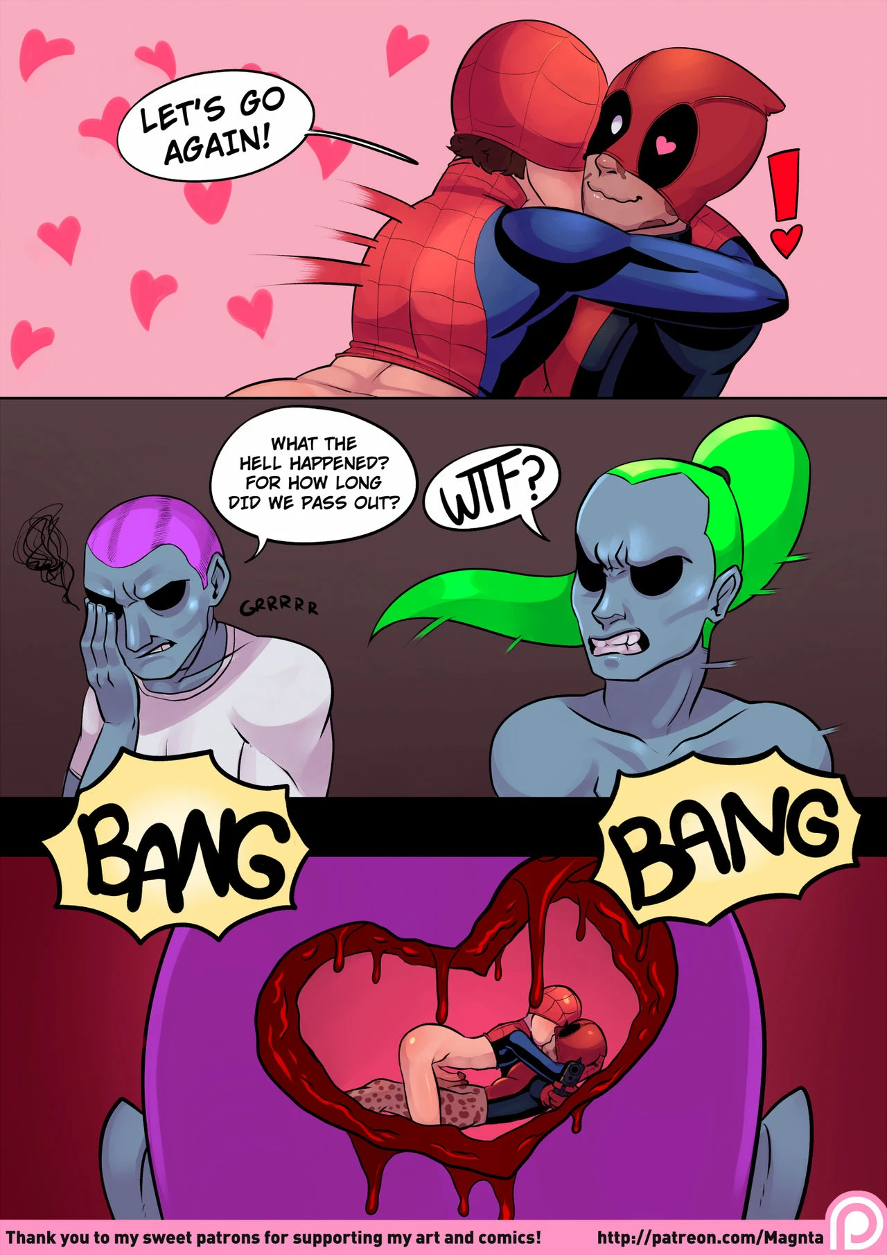 Spider man vs Deadpool Rescued porn comic picture 14