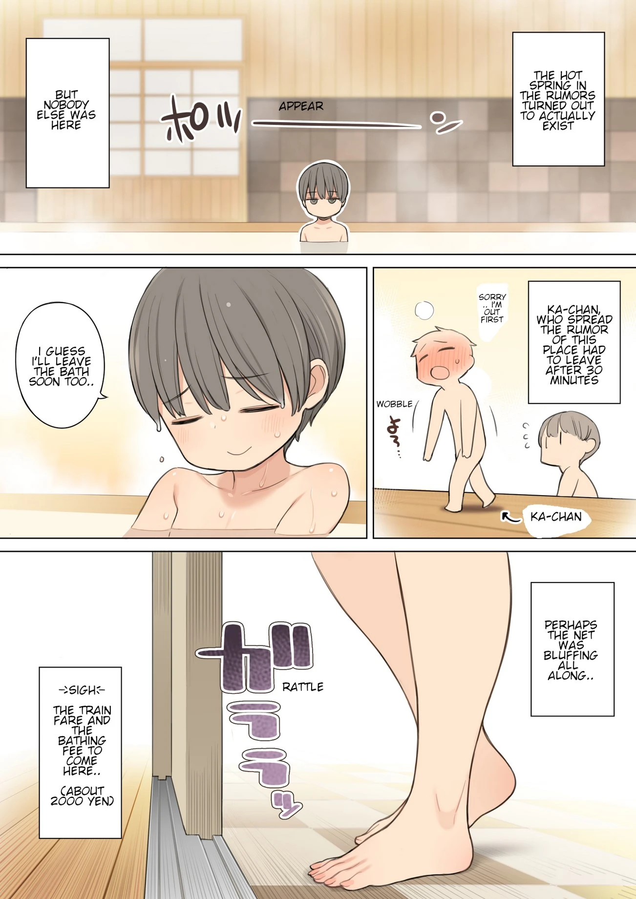Story of how I came a lot with an older oneesan at the mixed hot spring bath porn comic picture 2