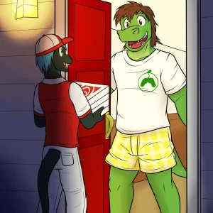 Swirly's pizza delivery porn comic picture 1