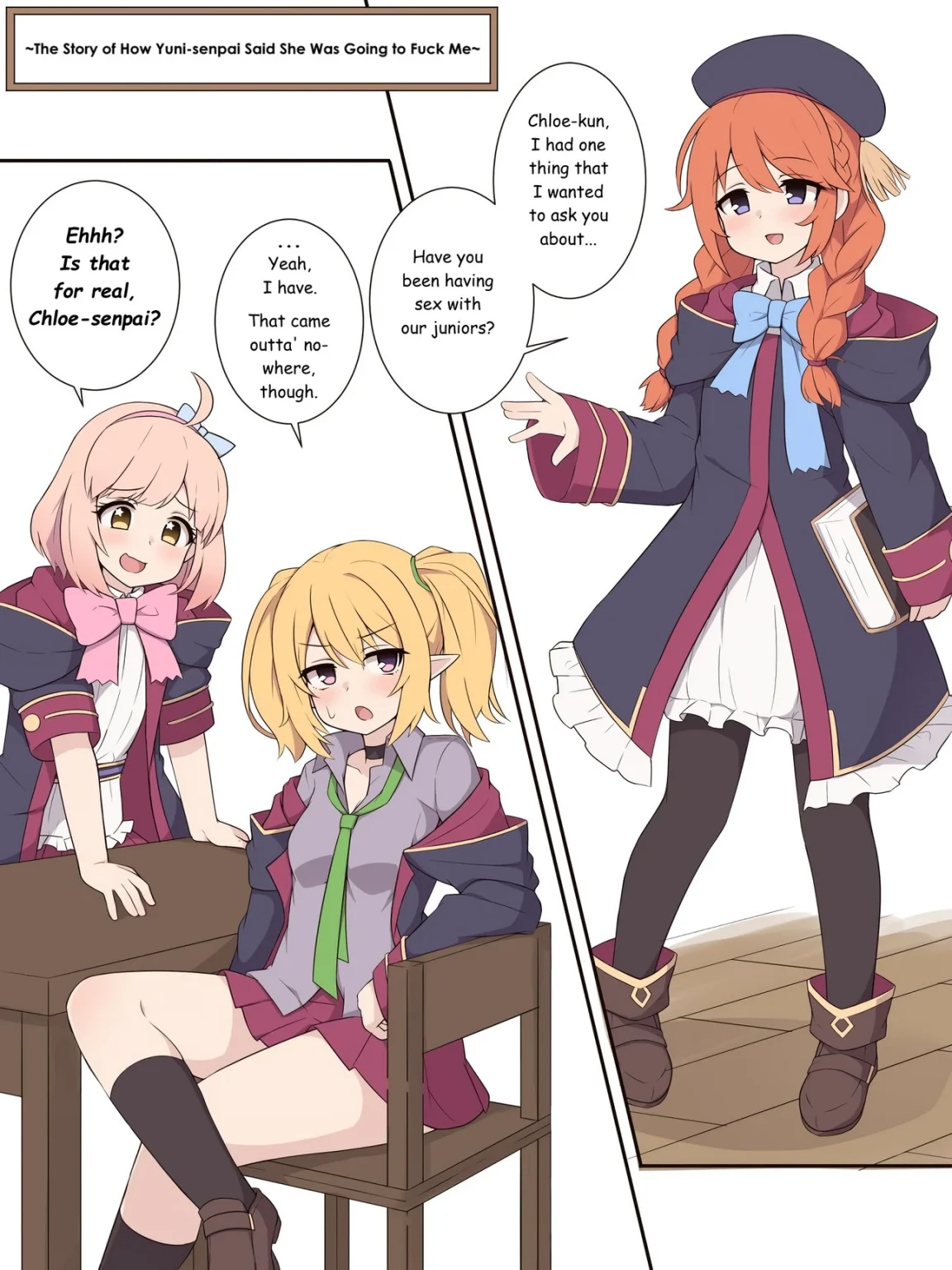 The Story of How Yuni-senpai Said She Was Going to Fuck Me porn comic picture 1