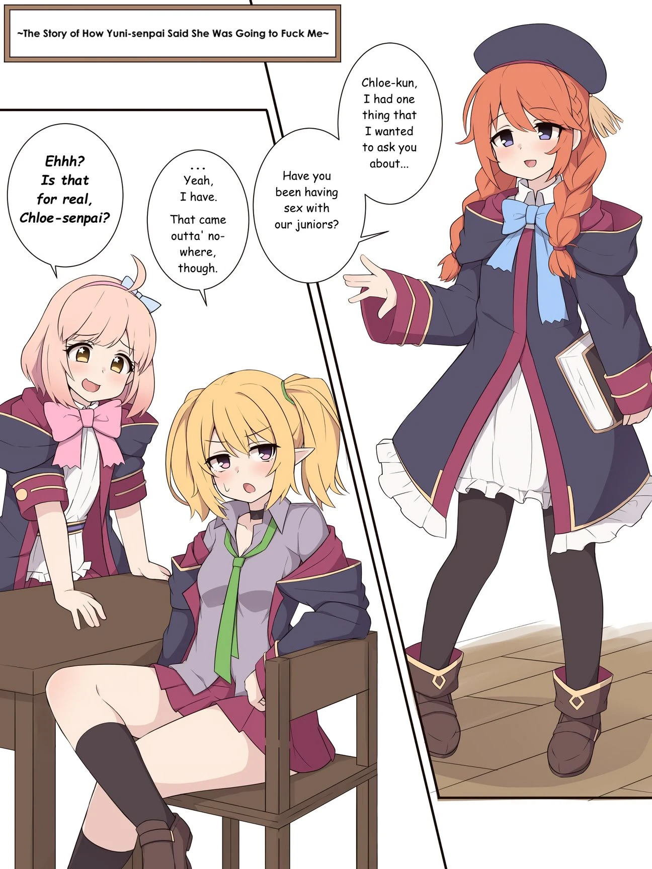 The Story of How Yuni-senpai Said She Was Going to Fuck Me porn comic picture 1