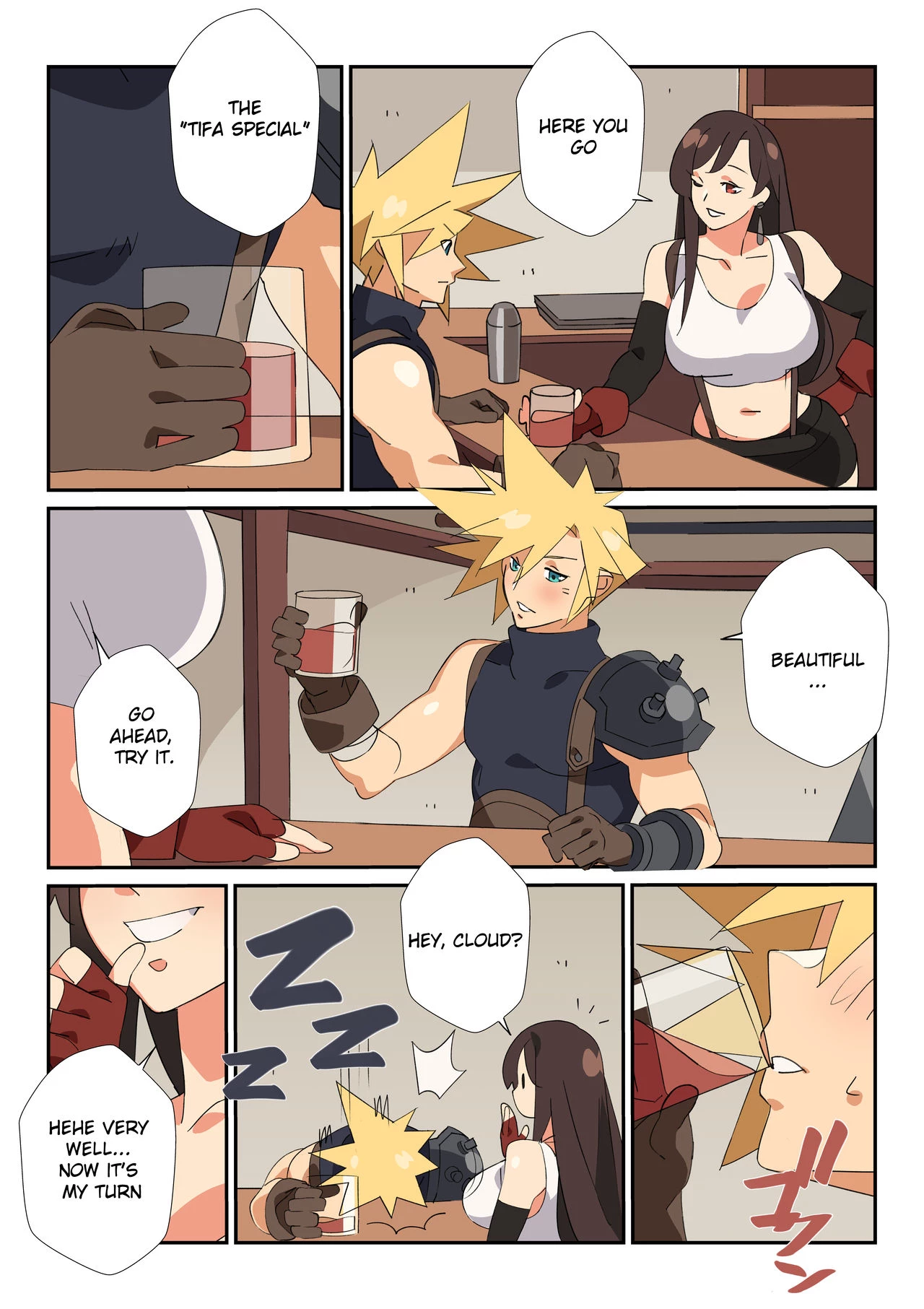 Tifa's special Cocktail! porn comic picture 6