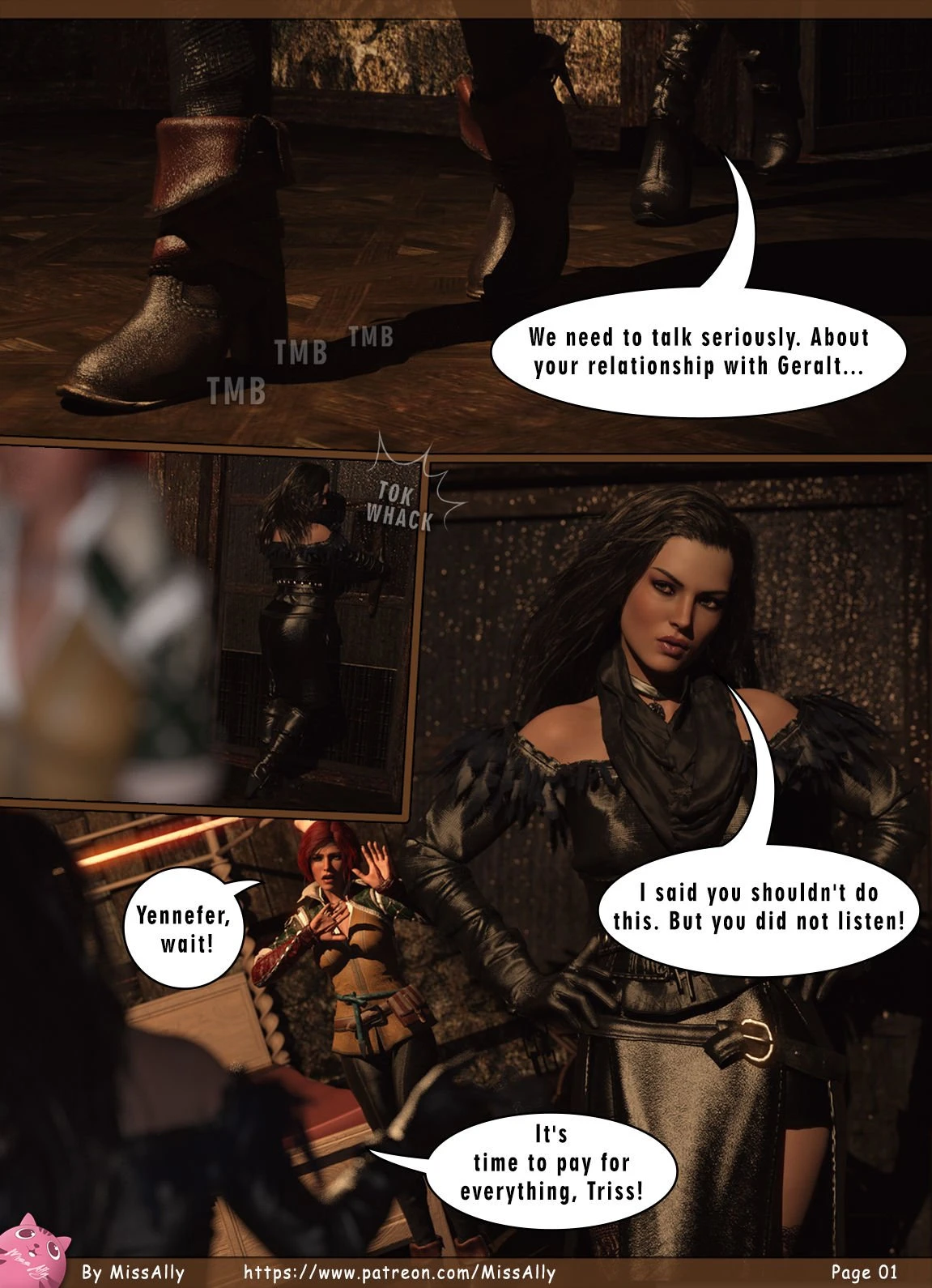 Triss and Yennefer: Punishment porn comic picture 2