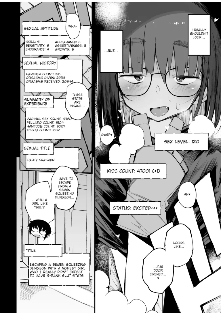 1 . Escaping a semen squeezing dungeon with a modest girl who I really didn't expect to have S-rank slut stats porn comic picture 11