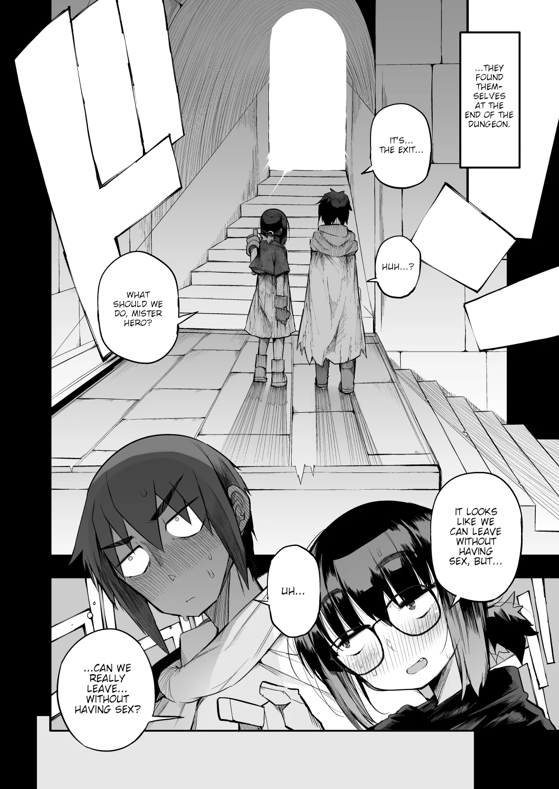 1 . Escaping a semen squeezing dungeon with a modest girl who I really didn't expect to have S-rank slut stats porn comic picture 31