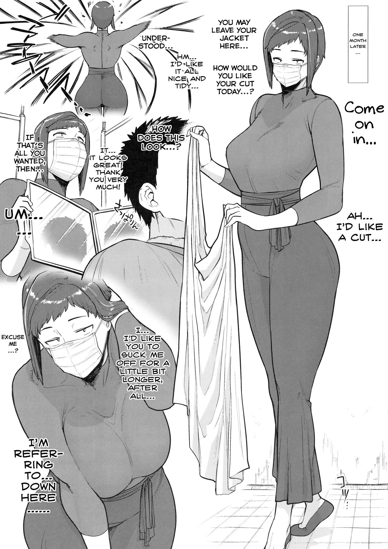 1000 Yen Cut no Onee-san ni Suite Morau Hon. Plus porn comic picture 8