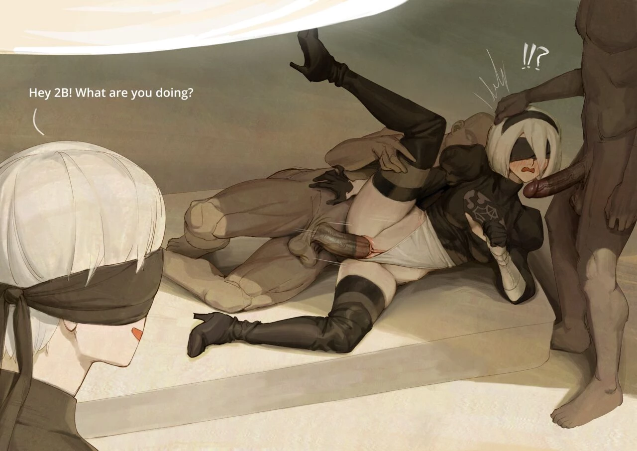 2B has an oil leak porn comic picture 1