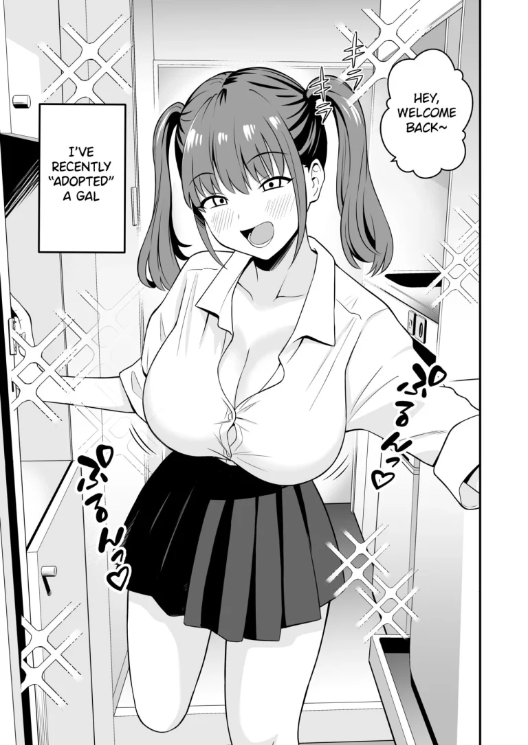 A Gal who ran away from home conveniently for me | Ojisan ni Tsugo ga ii Bakunyuu Iede Gyaru porn comic picture 2