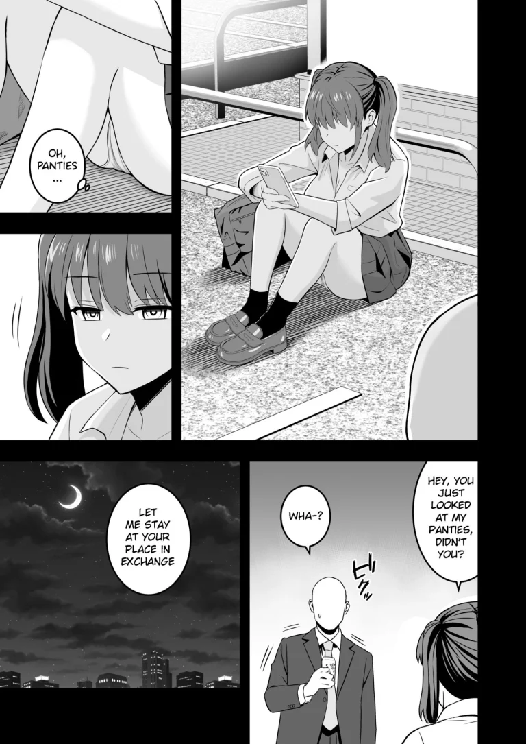 A Gal who ran away from home conveniently for me | Ojisan ni Tsugo ga ii Bakunyuu Iede Gyaru porn comic picture 6