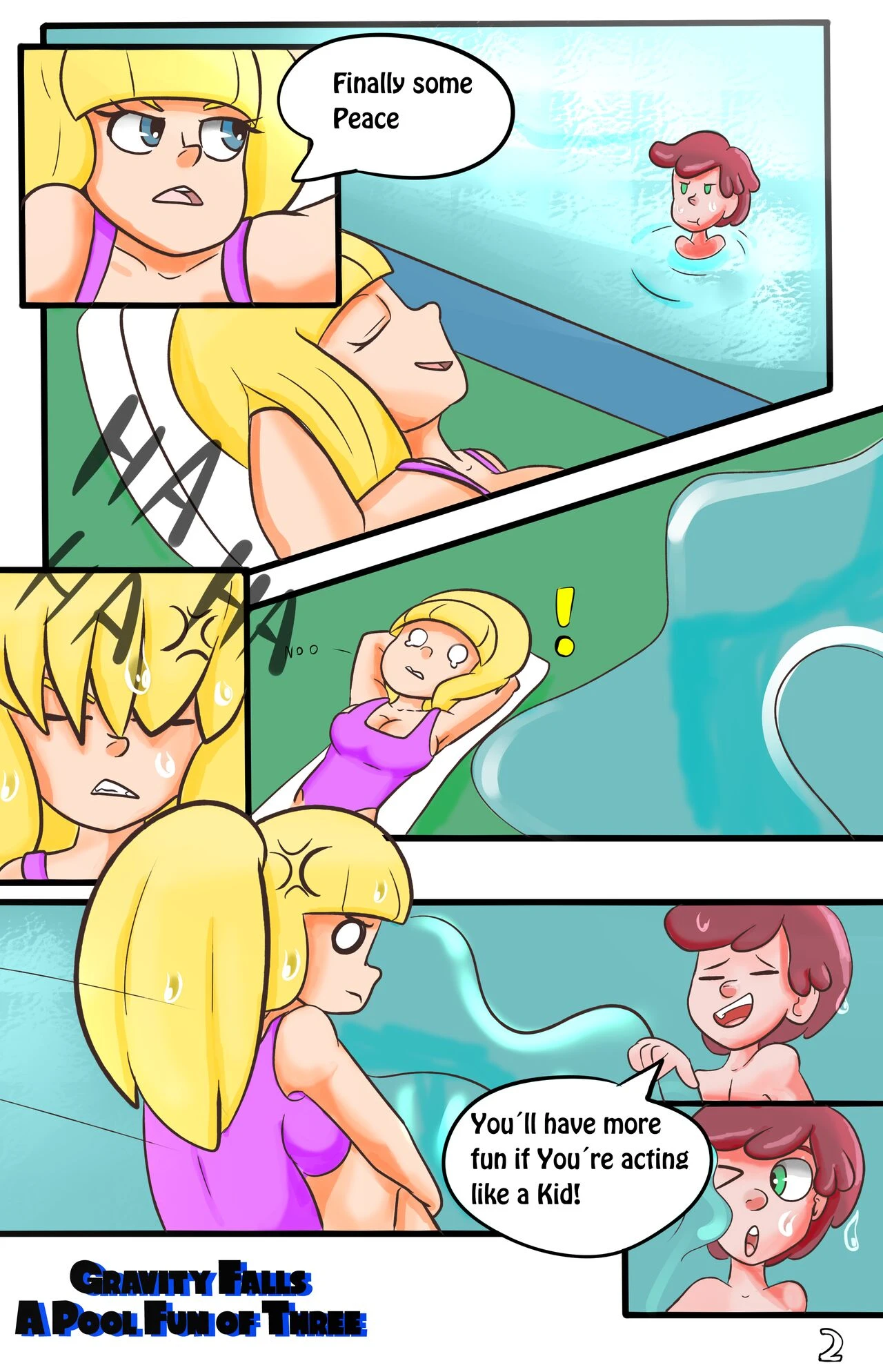 A Pool fun of Three porn comic picture 3