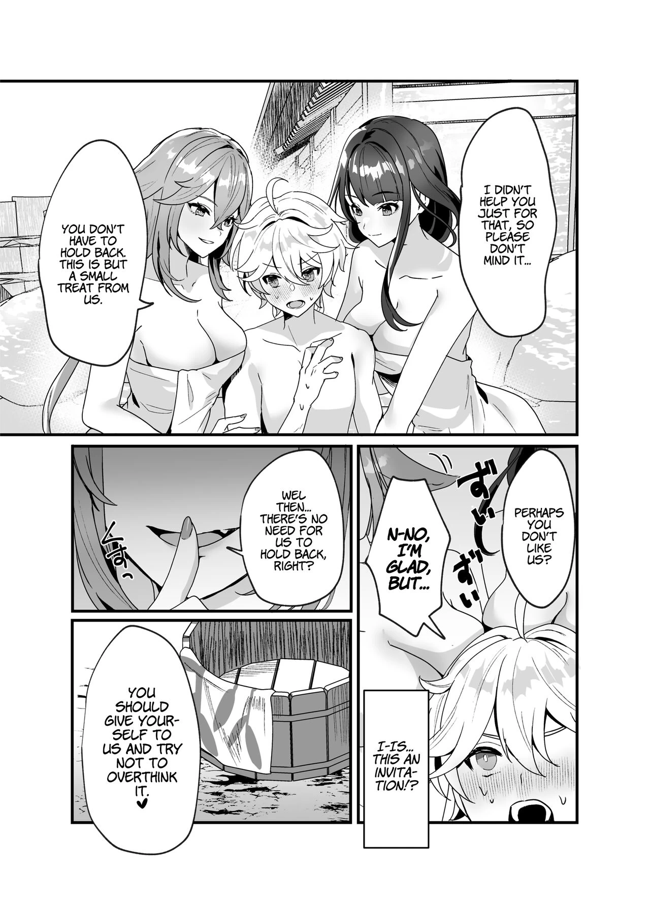 A Steamy Hot Spring Vacation in Inazuma | Inazuma Shippori Onsen Kyuuka porn comic picture 6