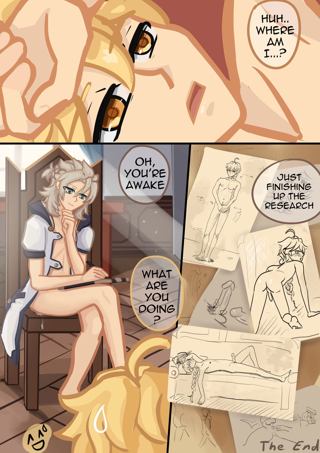 Albedo x Aether porn comic picture 17