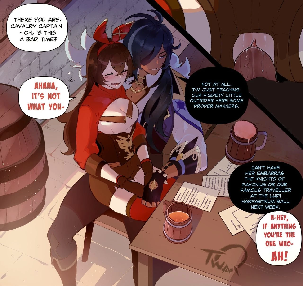 Amber NTR with Kaeya porn comic picture 2