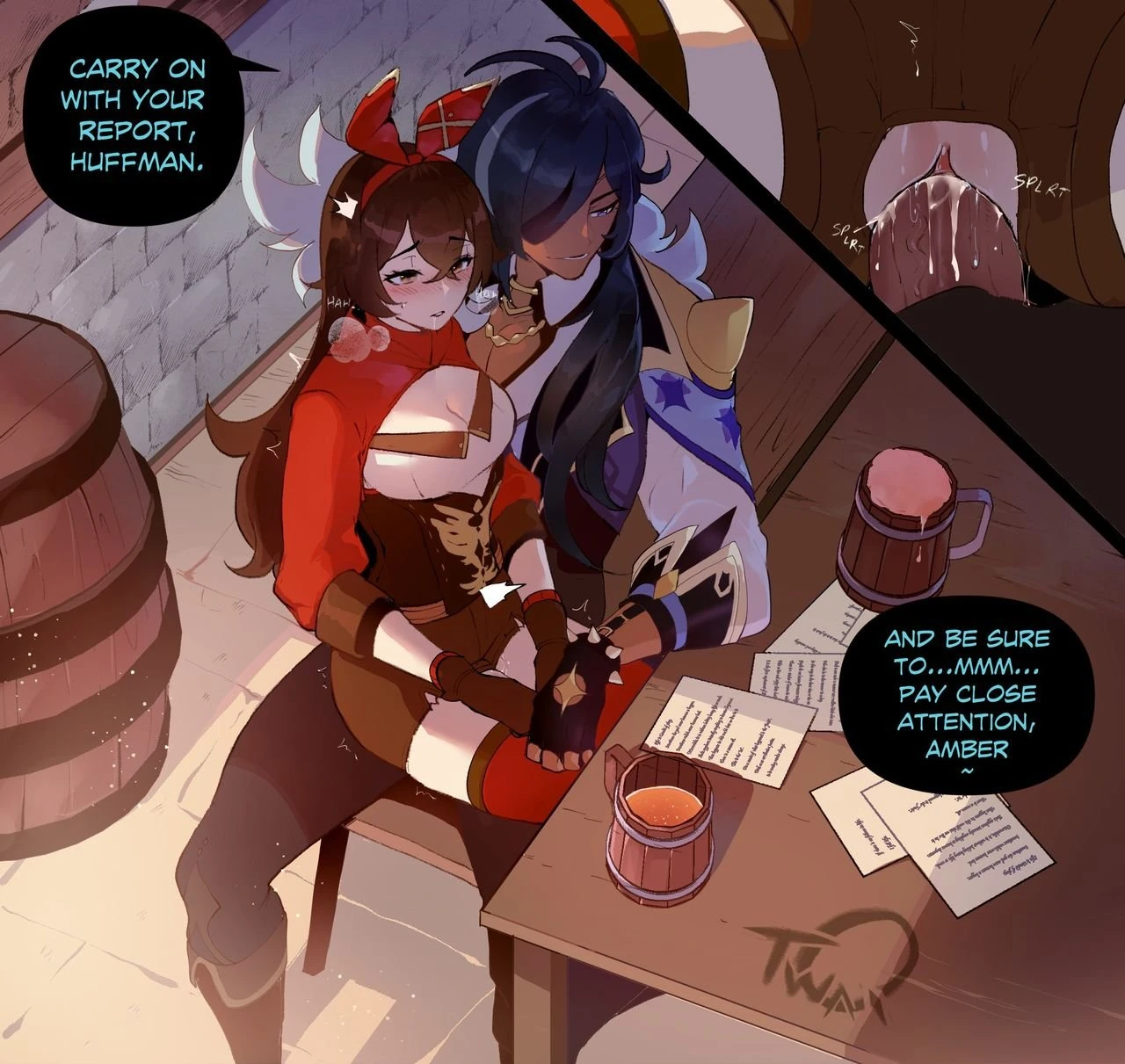 Amber NTR with Kaeya porn comic picture 3