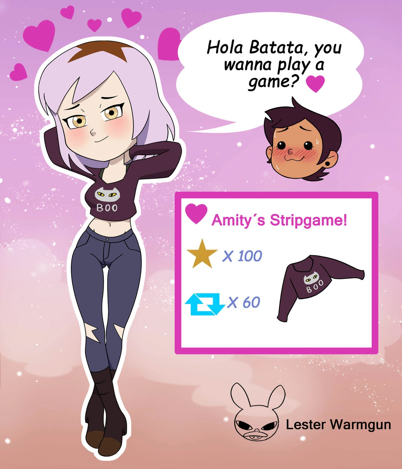 Amity's stripgame porn comic picture 1