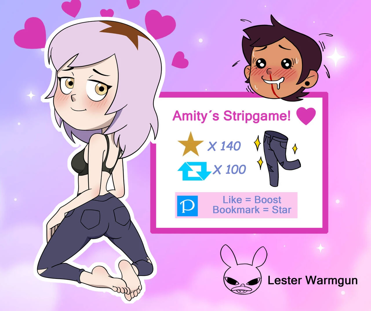 Amity's stripgame porn comic picture 3